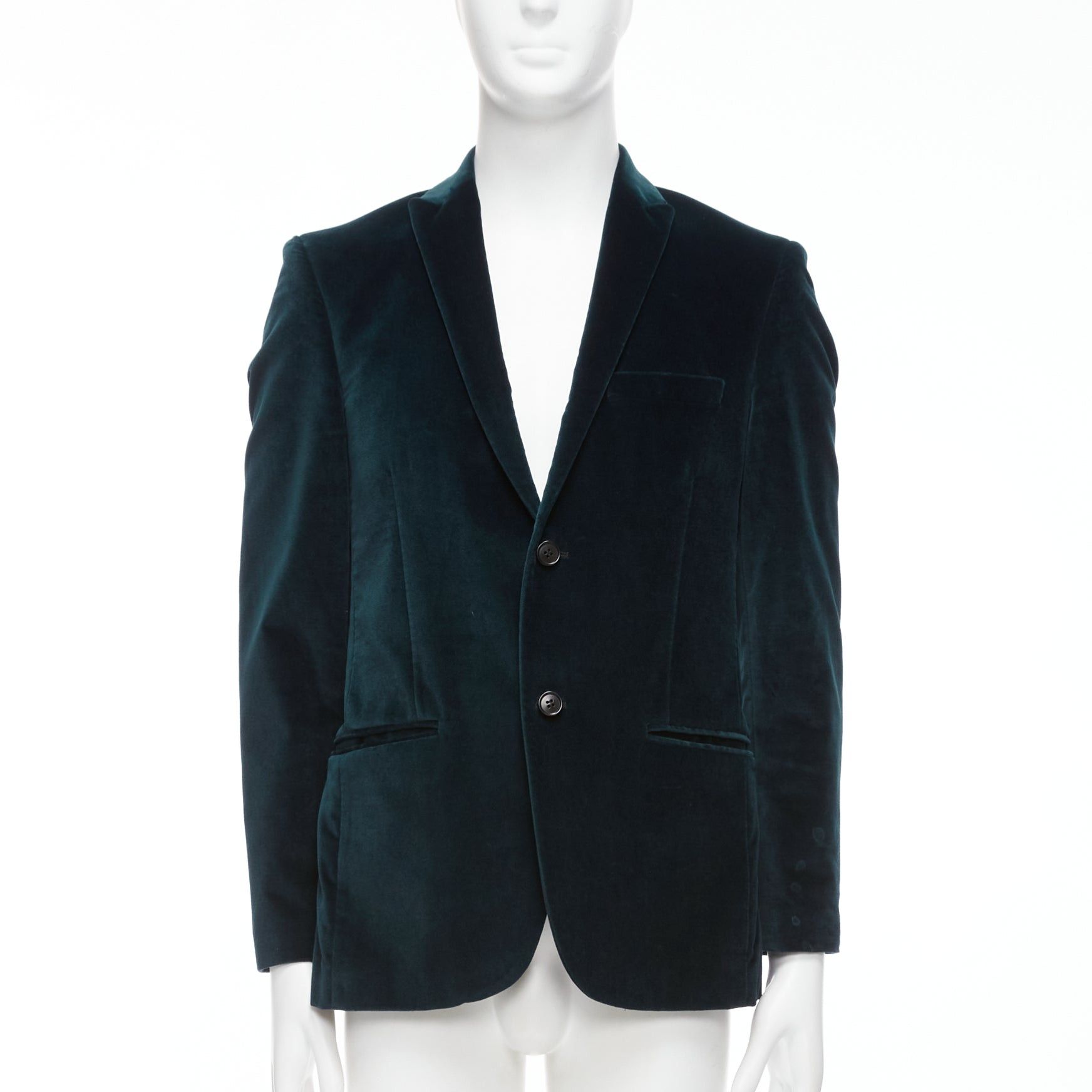 Kenzo KENZO dark teal cotton velvet plus fit single breasted blazer IT48 M Size 48R - 1 Thumbnail