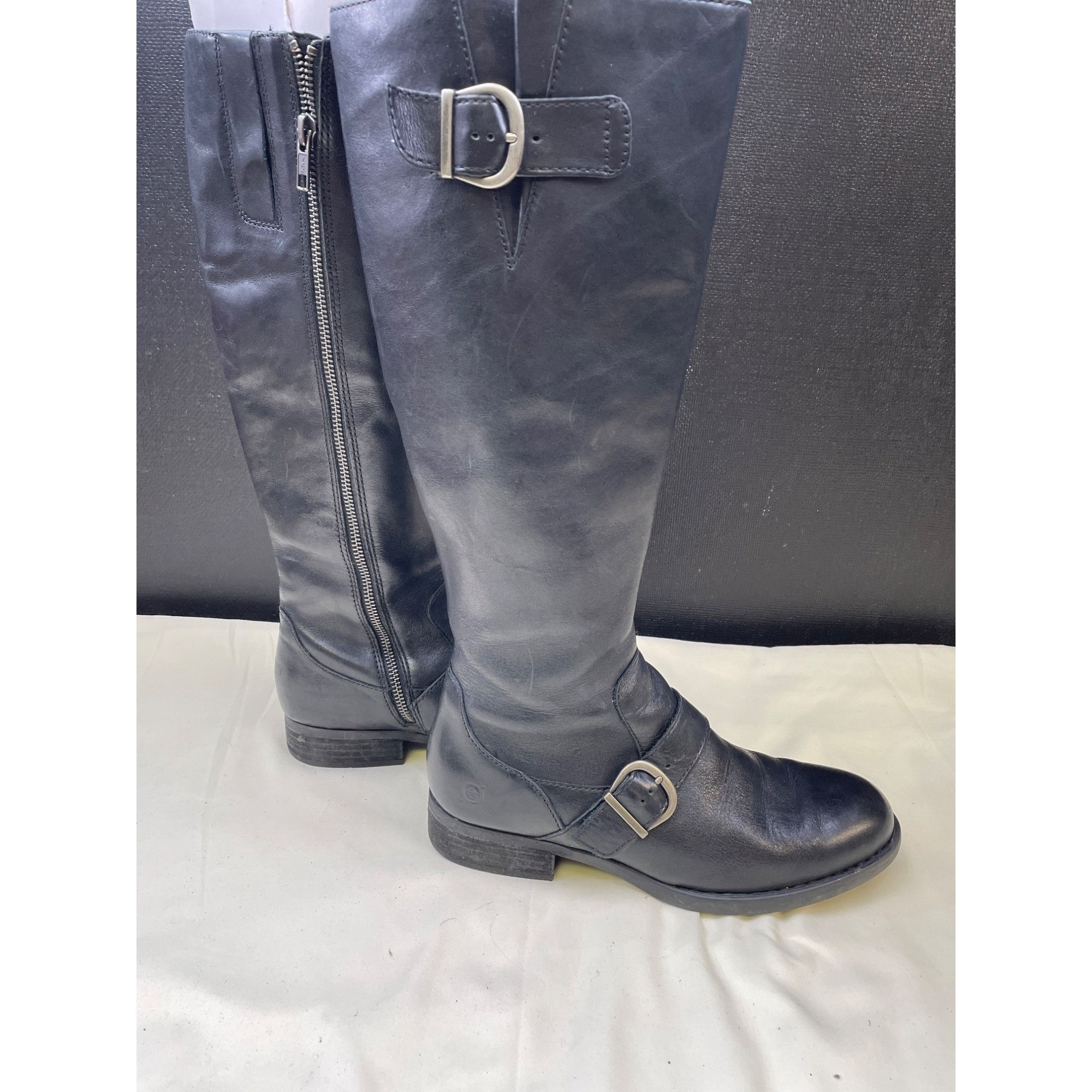 Born Born Women's Black Leather Riding Boot/ Shoes Size 7.5 SKU 5 Size US 7.5 / IT 37.5 - 3 Thumbnail