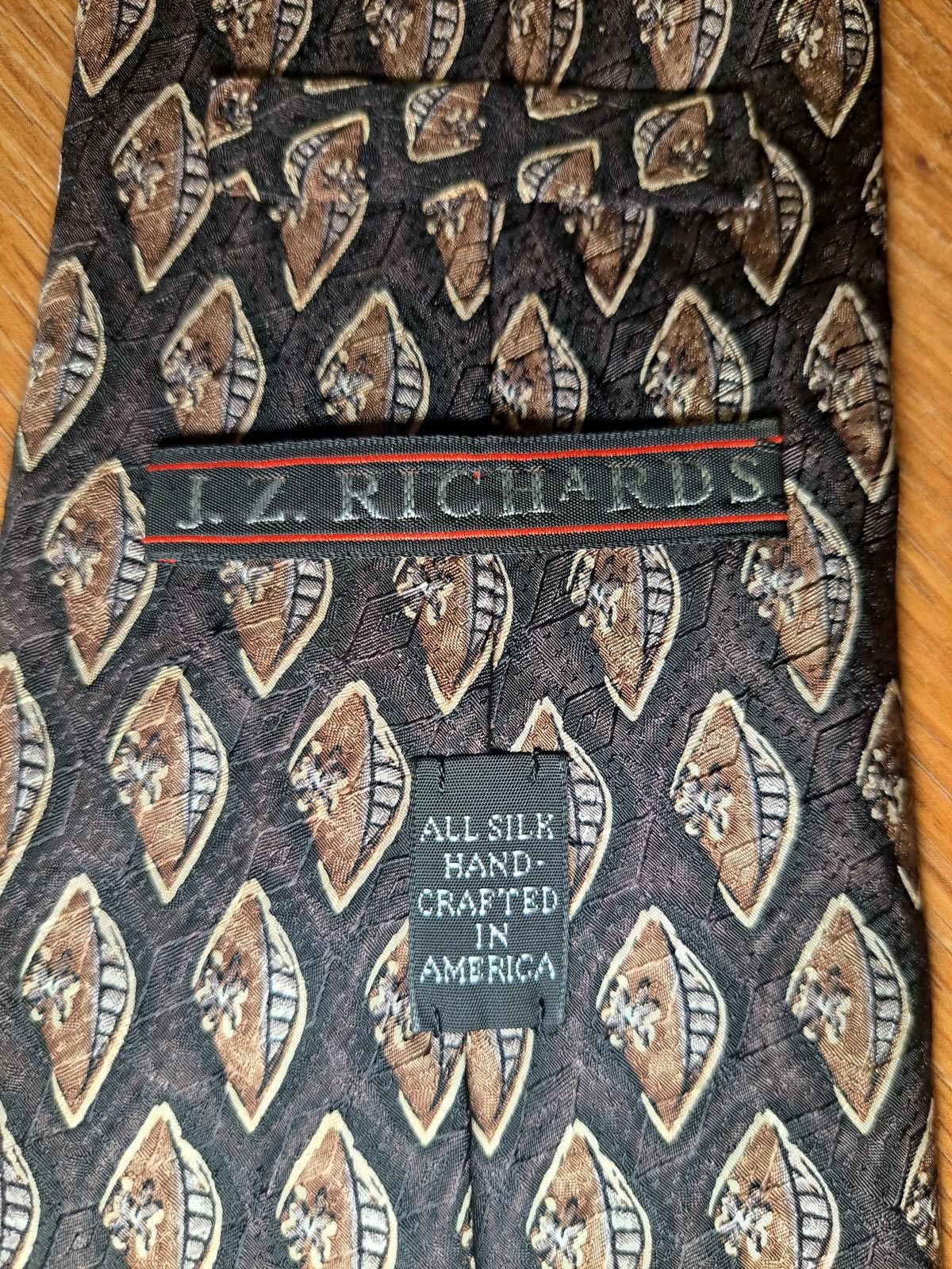 Other NEW VINTAGE JZ Richards 100% Silk Tie Brown Extra Long Size ONE SIZE - 2 Thumbnail