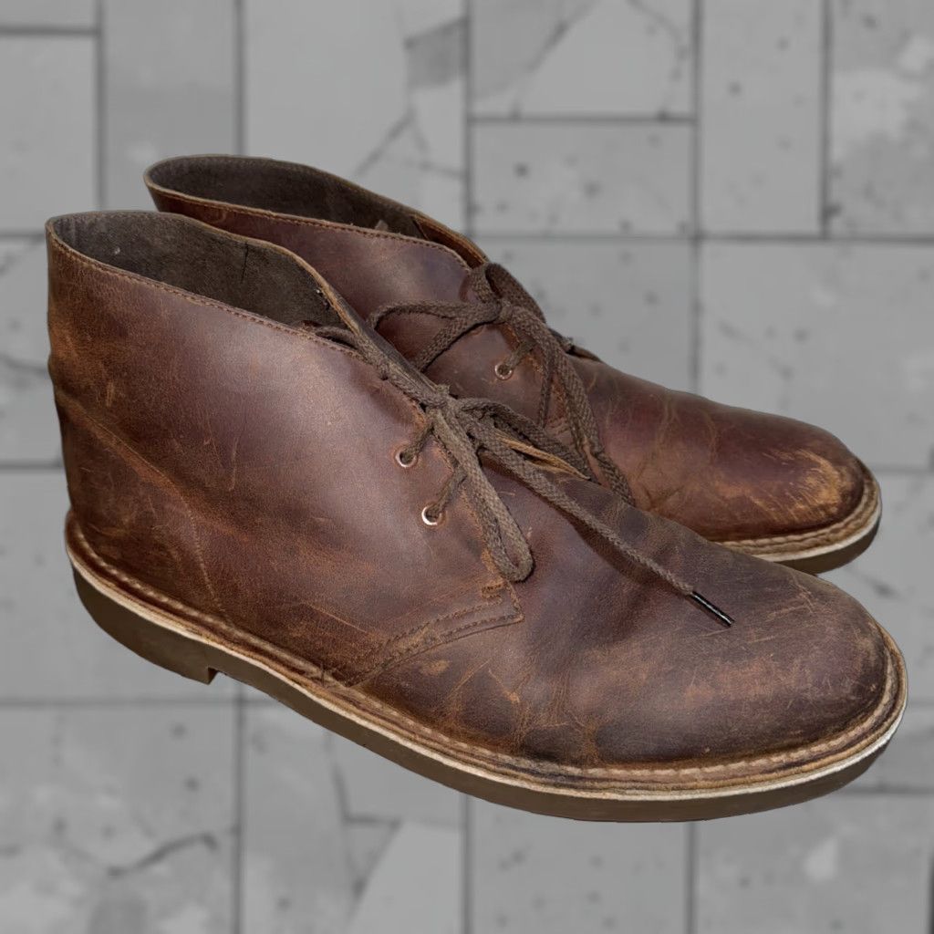 Clarks Clarks Boots Chukka Mens Size 11 Brown Leather Lace Up Ankle Casual Comfort Cushioned Leather Bushacre Everyday Size US 11 / EU 44 - 1 Thumbnail