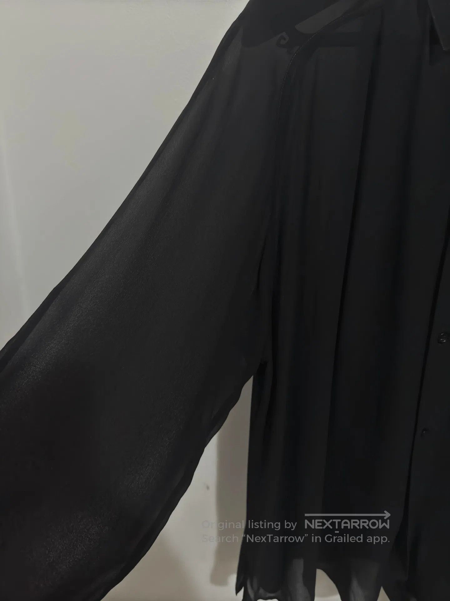 Saint Laurent Paris Saint Laurent Black Sheer Silk Shirt. Size S / US 4 / IT 40 - 4 Thumbnail