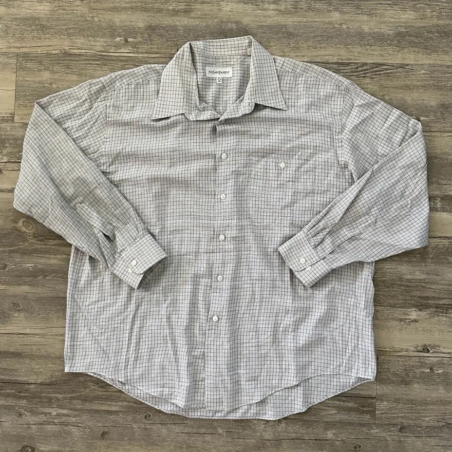 Yves Saint Laurent Yves Saint Laurent YSL Checkered Button Down Shirt Size US XL / EU 56 / 4 - 1 Thumbnail