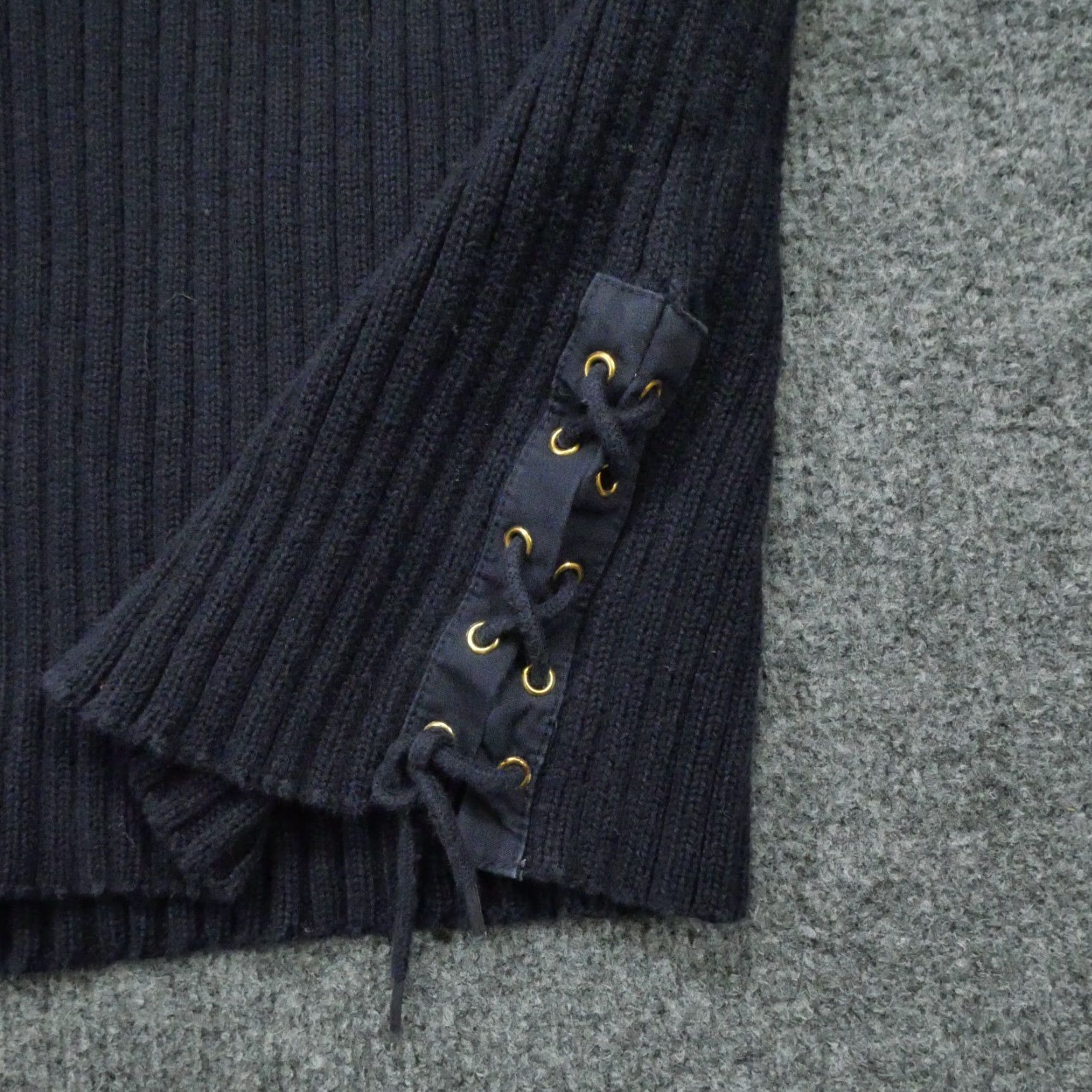 Ralph Lauren VINTAGE Ralph Lauren Sweater Womens Medium Blue Pullover Ribbed Cotton Side Tie Y2K Men? Size M / US 6-8 / IT 42-44 - 3 Thumbnail