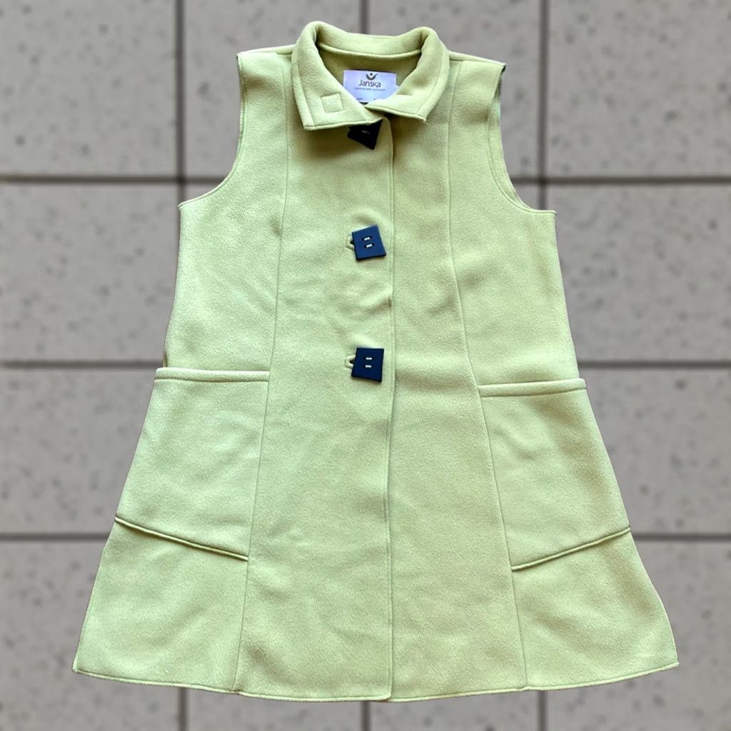 Vintage Janska Fleece Vest Womens Small Light Green Pockets Art to Wear USA Made Size S / US 4 / IT 40 - 1 Thumbnail