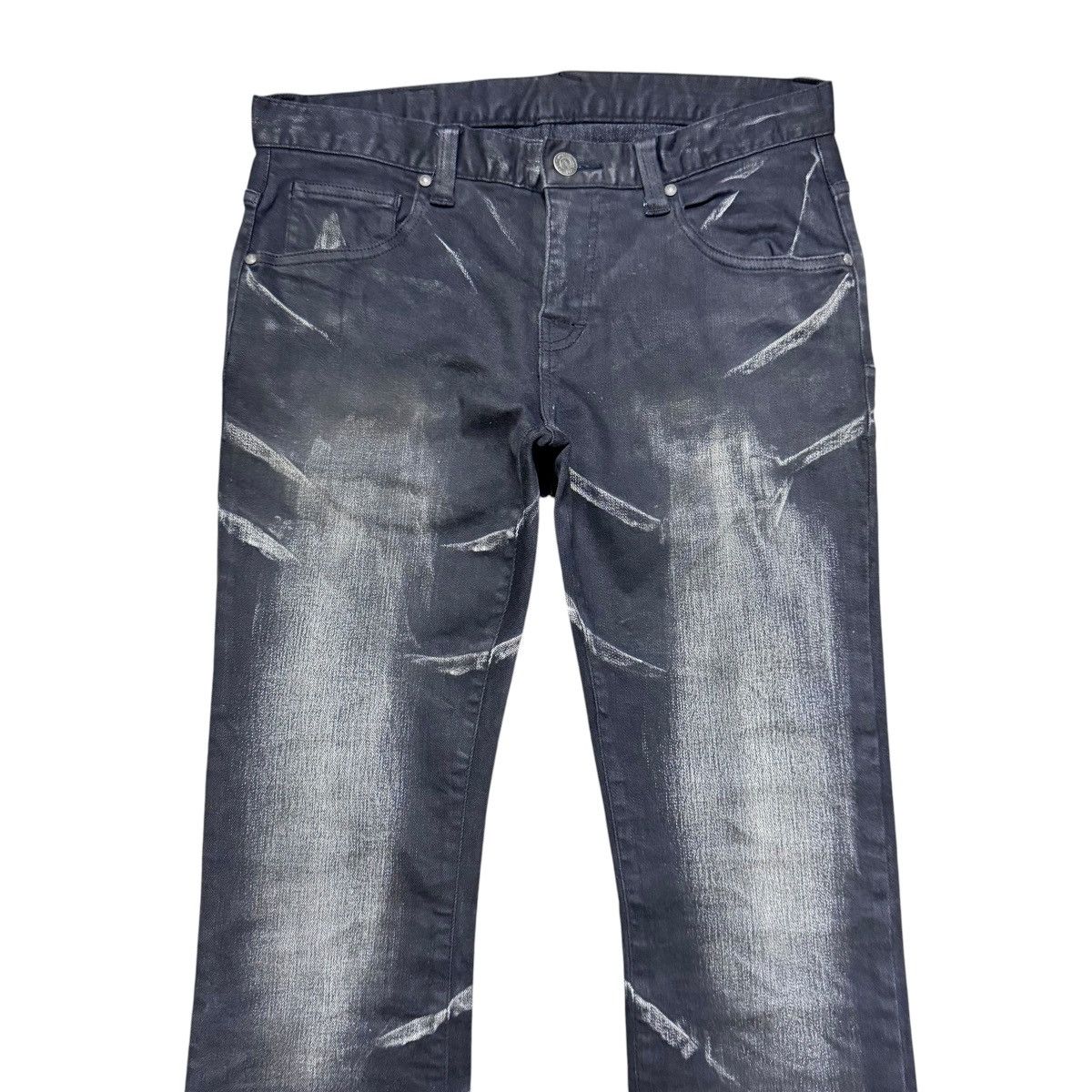Tornado Mart Tornado Mart Black Whisker Denim Low Flare Jeans Size US 29 - 3 Thumbnail