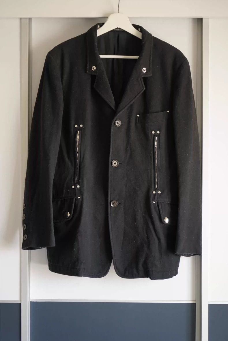 Yohji Yamamoto Yohji Yamamoto 05aw leather collar suit with zipper rivets- Size US M / EU 48-50 / 2 - 1 Thumbnail