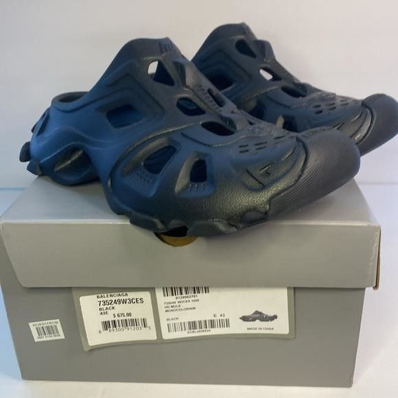 Balenciaga New Authentic Balenciaga Black Comfortable HD rubber mules Size US 10 / EU 43 - 2 Thumbnail
