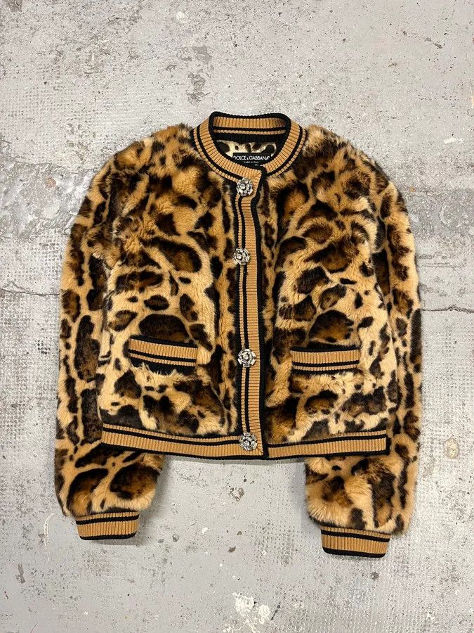 Dolce & Gabbana AW2021 Dolce & Gabbana Leopard Print Fur Bomber Cardigan Jacket Size S / US 4 / IT 40 - 5 Thumbnail