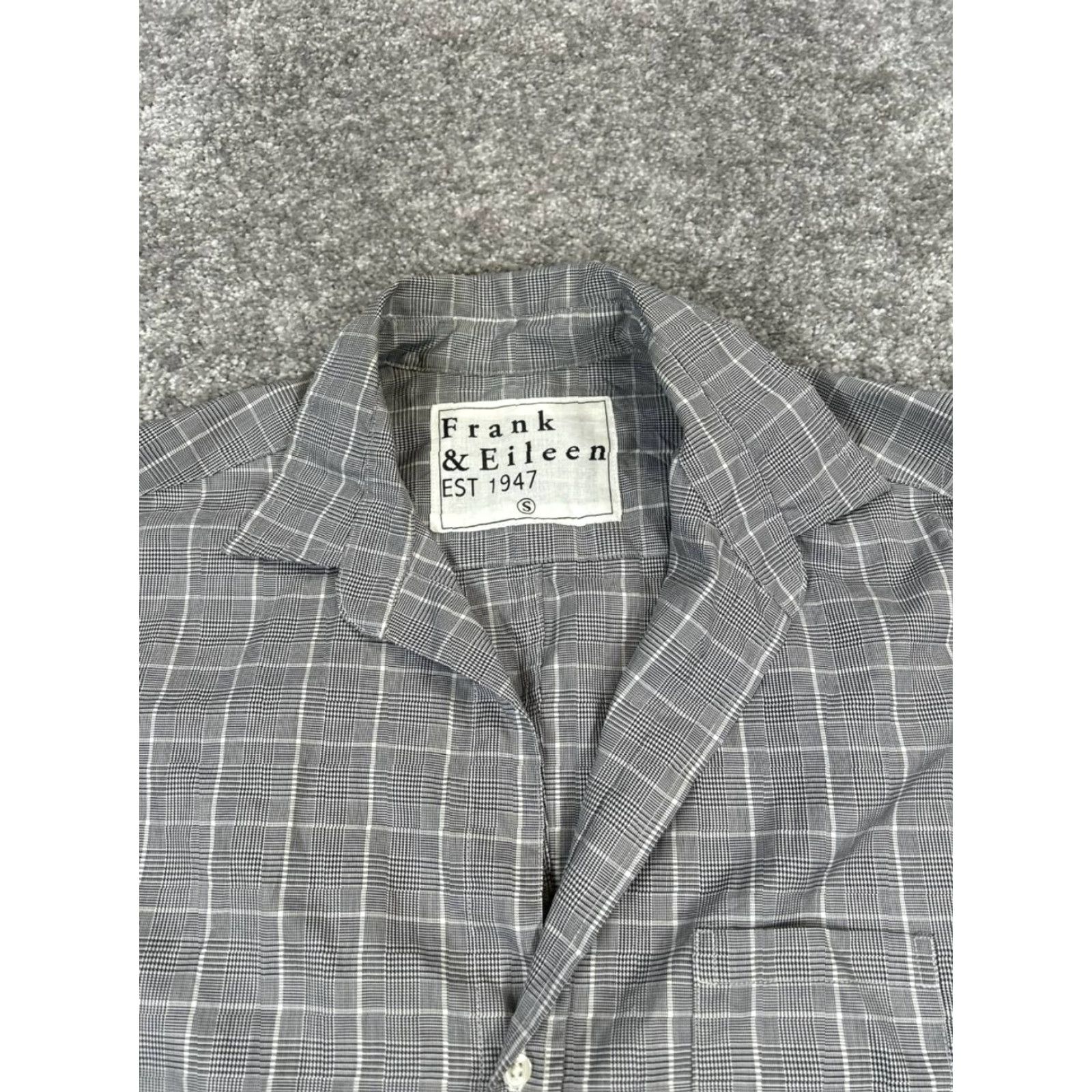 Frank & Eileen Frank & Eileen Shirt Small Gray White Cotton Button-Up Casual Classic Check Womens Size S / US 4 / IT 40 - 2 Thumbnail