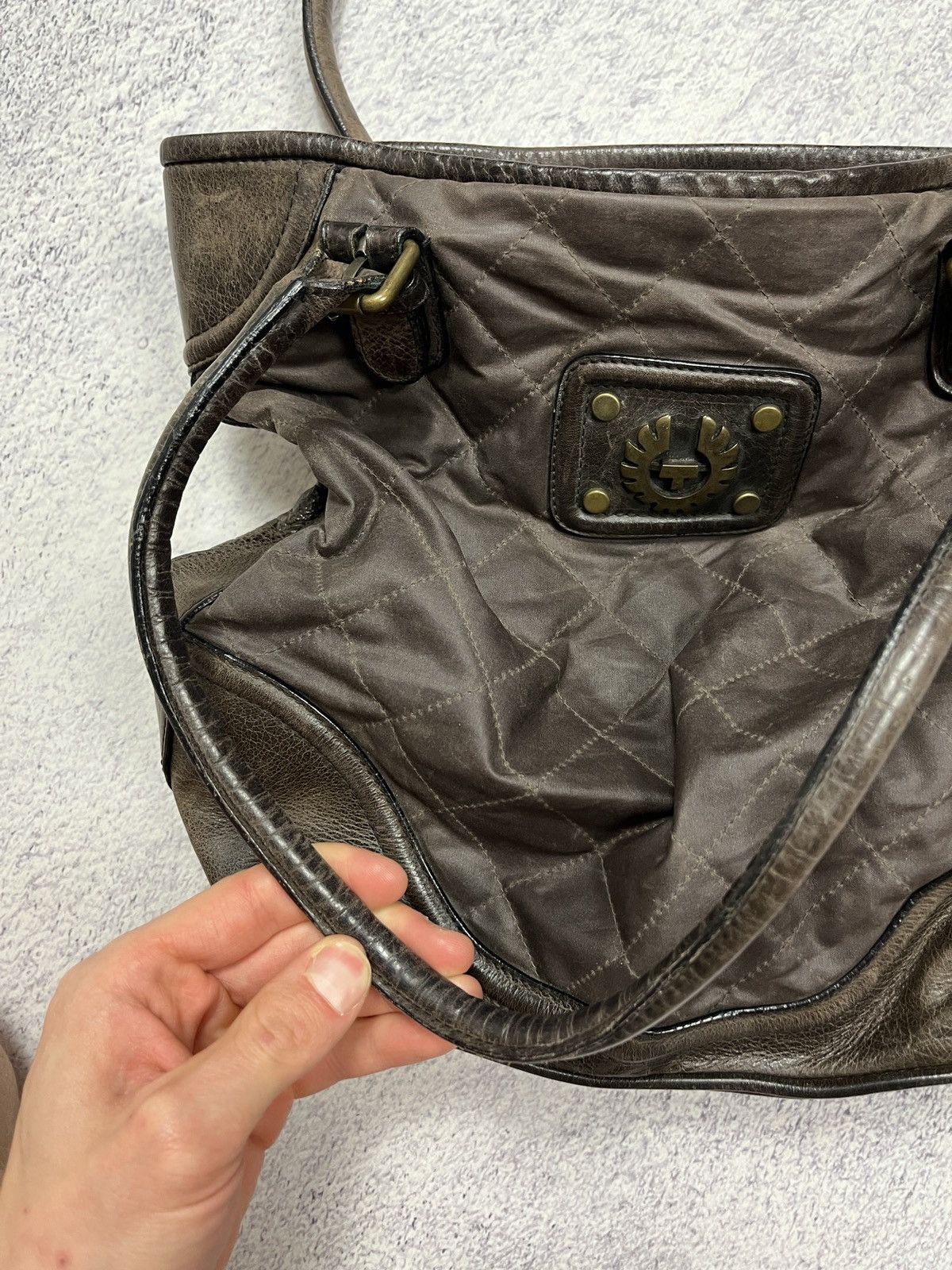 Belstaff × Vintage Vintage Belstaff Audrey Shoulder Bag Waxed Leather 90’s Size ONE SIZE - 13 Thumbnail