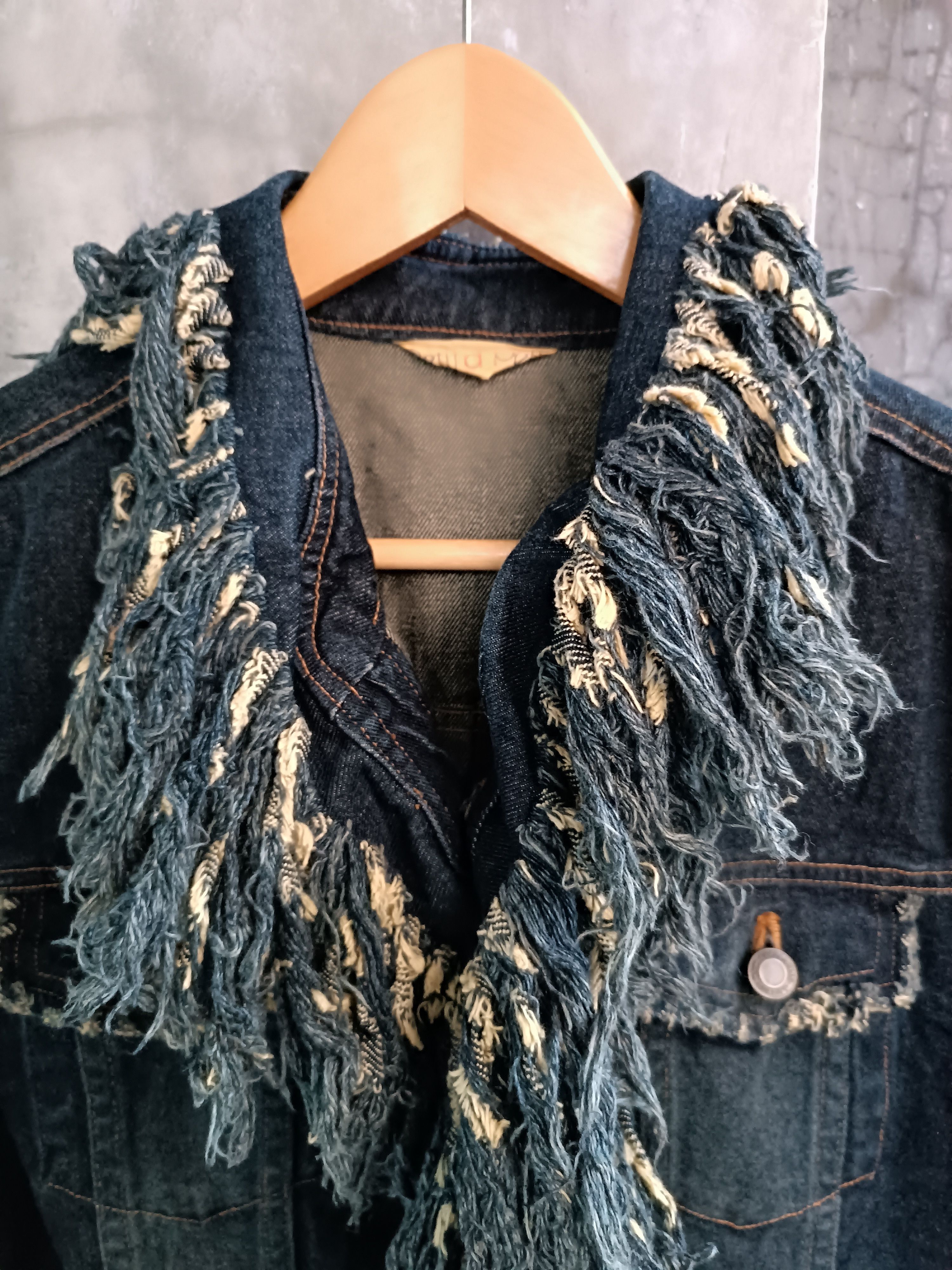 Japanese Brand × Vintage PETIT A PETIT DISTRESSED DENIM RIP FRINGE Size US M / EU 48-50 / 2 - 5 Thumbnail