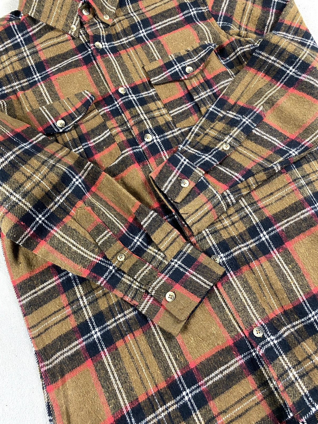Flannel Brown Vintage Flannel Plaid Shirt Checkered Travis Scott Size US S / EU 44-46 / 1 - 8 Thumbnail