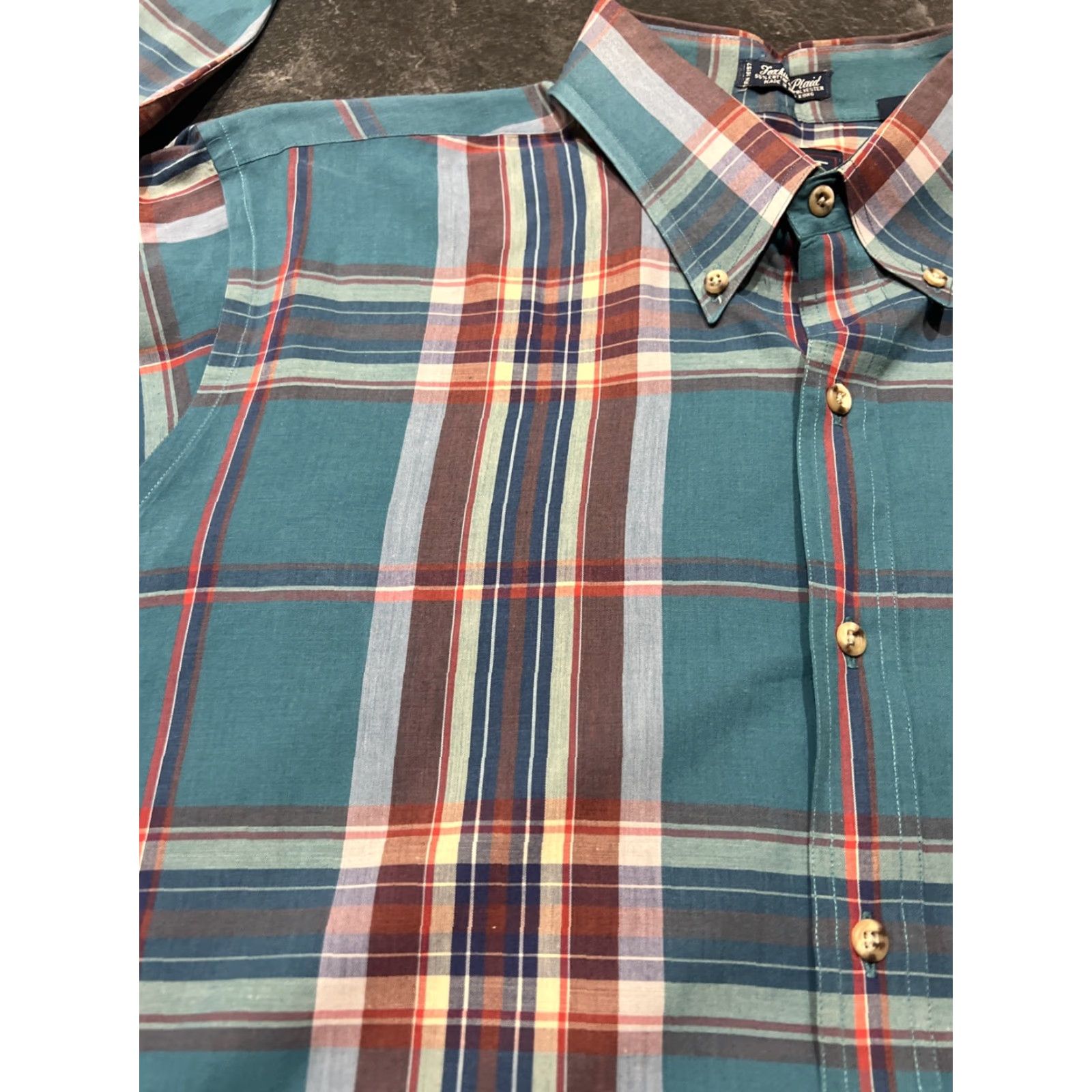 Gant GANT Shirt Mens XL Slim Button-Down Plaid HUGGER Foxhunt Multicolor 90s Classic Colorful Oxford Button-Up Long Sleeve Size US XL / EU 56 / 4 - 4 Thumbnail