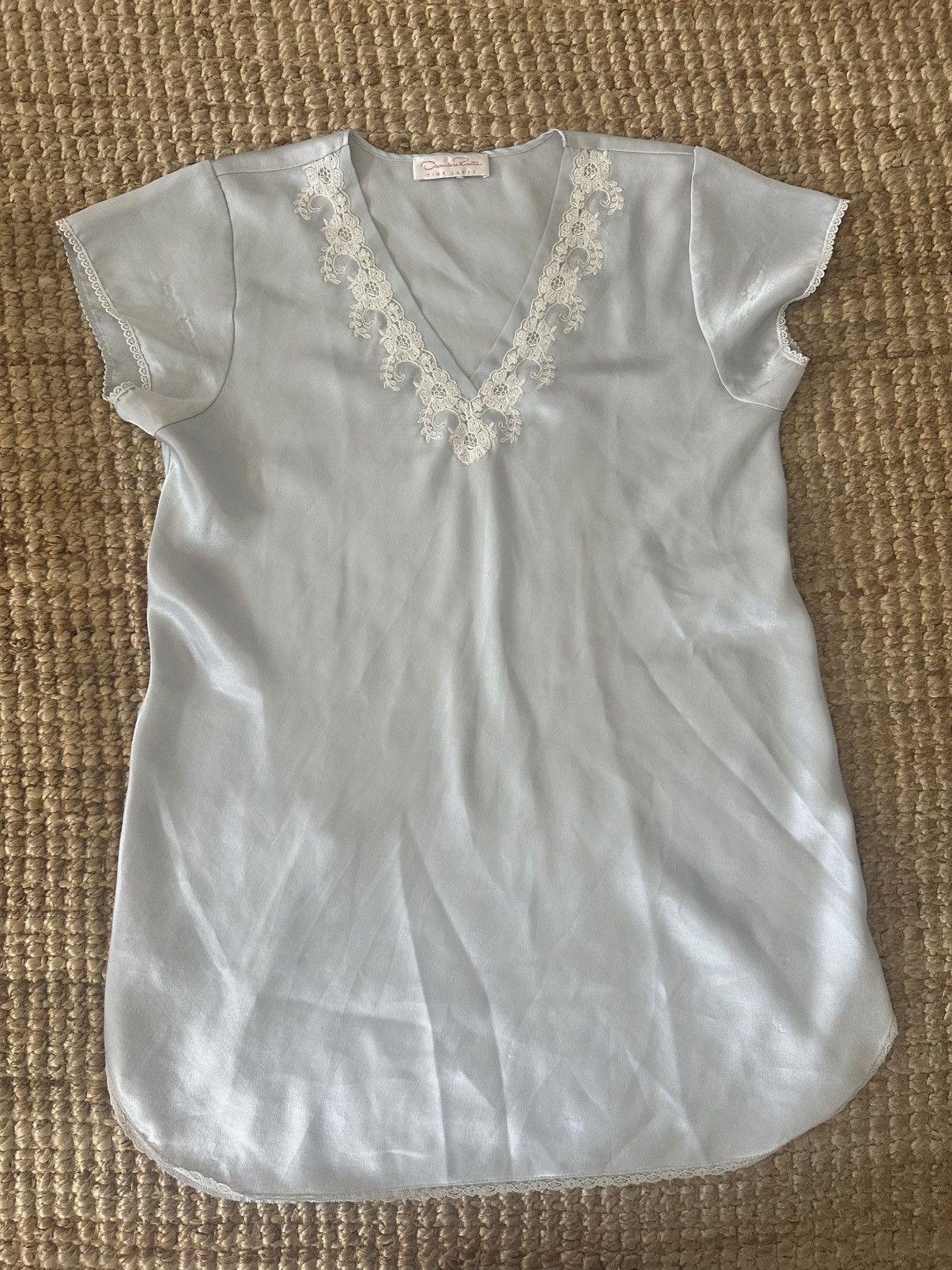 Oscar De La Renta Vintage 80s 90s OSCAR de la RENTA pale blue sleep dress Size S / US 4 / IT 40 - 1 Thumbnail