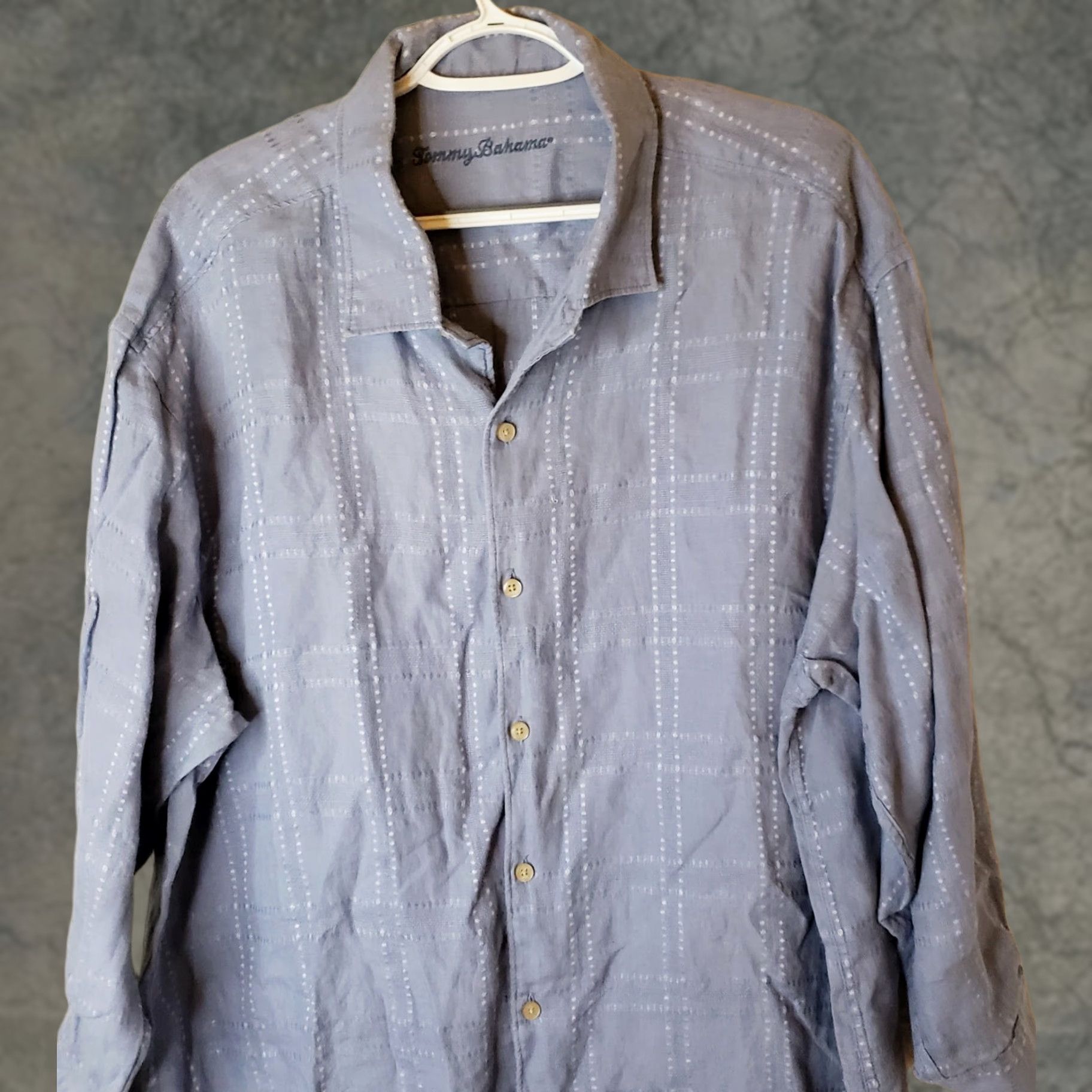Tommy Bahama VINTAGE Tommy Bahama Shirt 2XL Button-Down Long Sleeve Blue 100% Linen Relaxed Mens Shirt Size US XXL / EU 58 / 5 - 1 Thumbnail