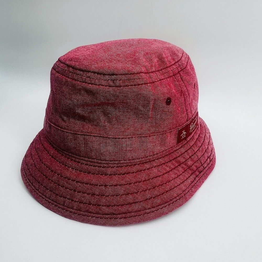 Original Penguin ORIGINAL PENGUIN Red Penguin Bucket Summer Sun Hat One Size Size ONE SIZE - 6 Thumbnail