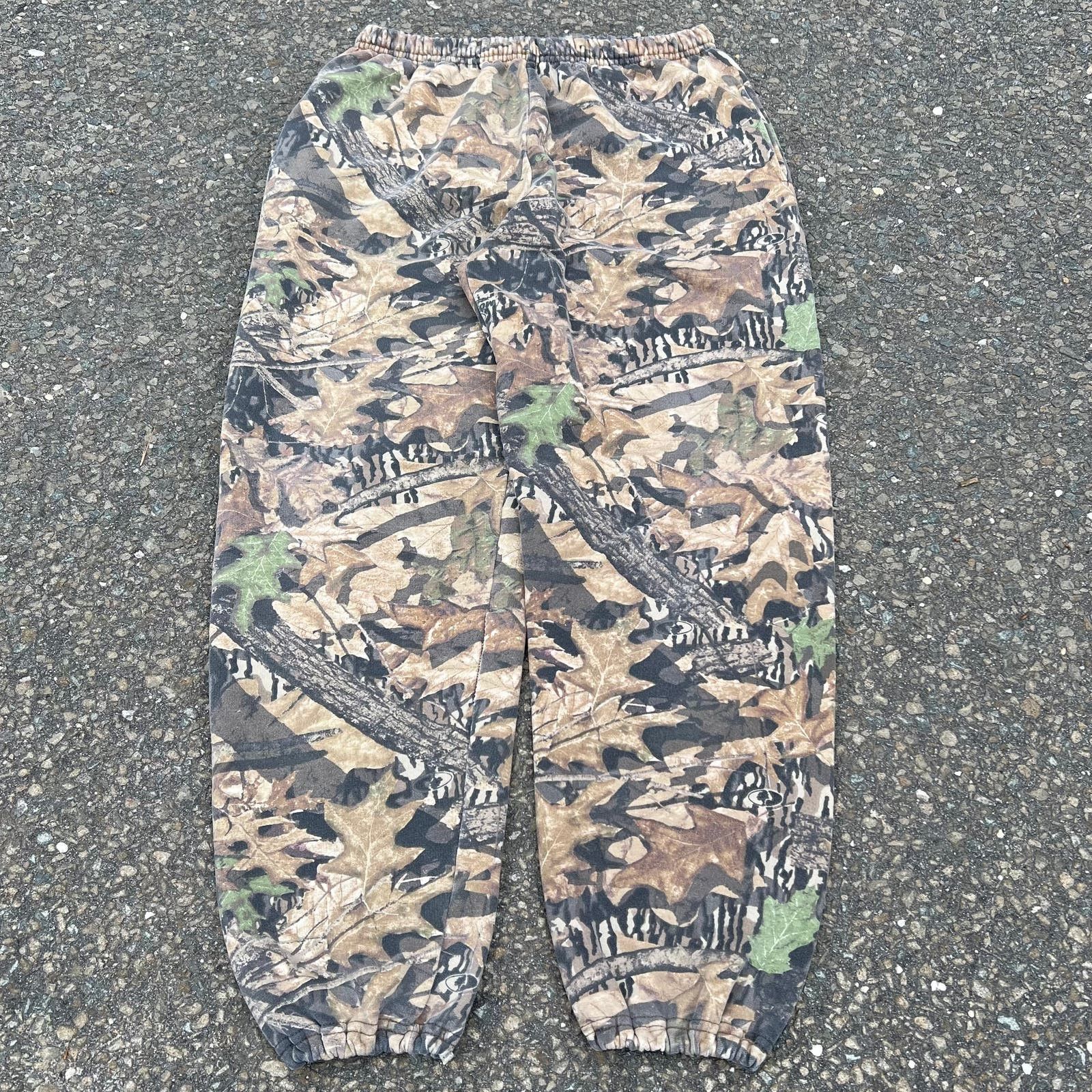 image of Realtree Jerzees Leaf Camo Blank Cotton Sweatpants in Brown, Men's (Size 30)