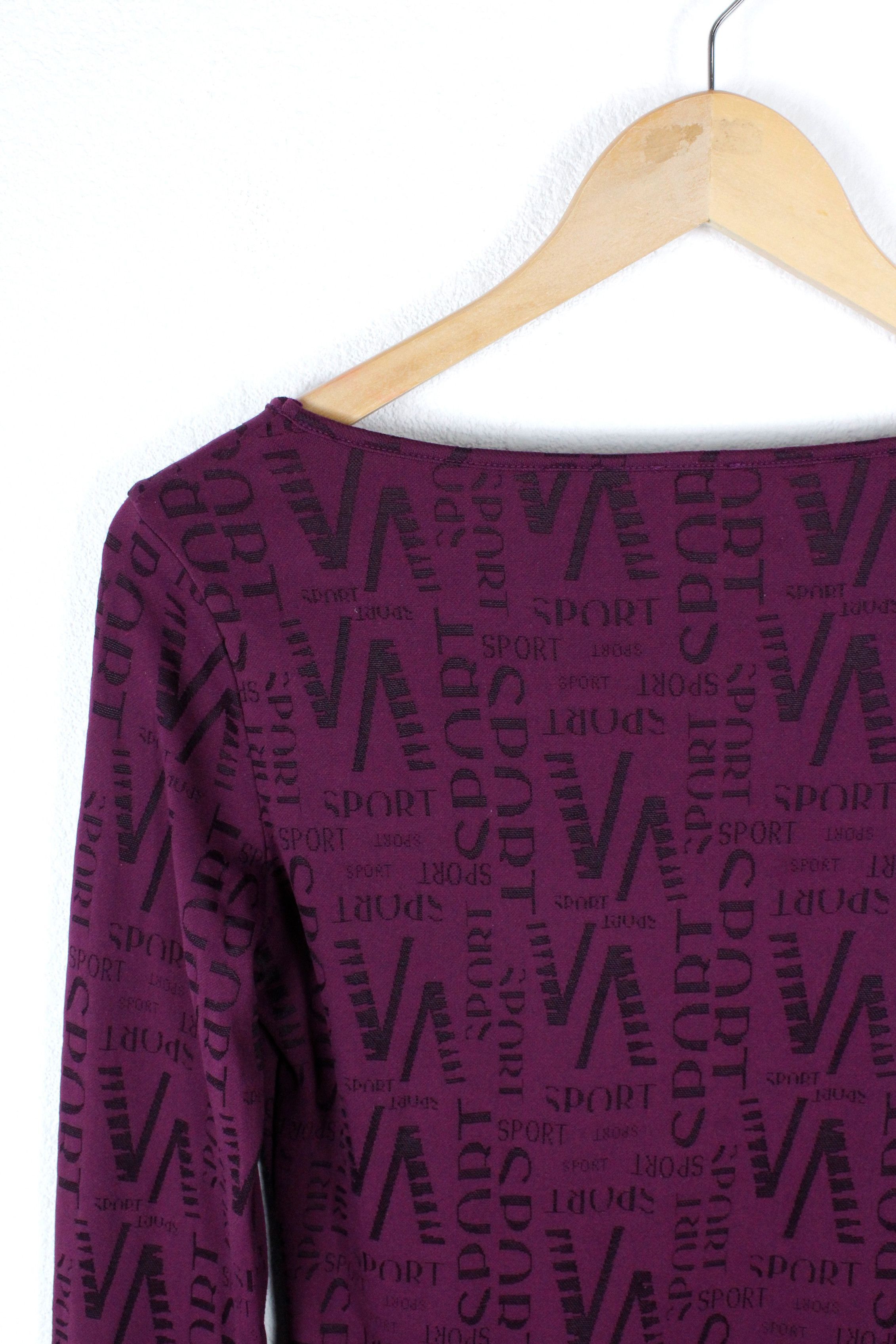 Versace × Versace Jeans Couture Womens Versace SPORT Purple Monogram Logo Nylon Top Jumper Size M / US 6-8 / IT 42-44 - 6 Thumbnail