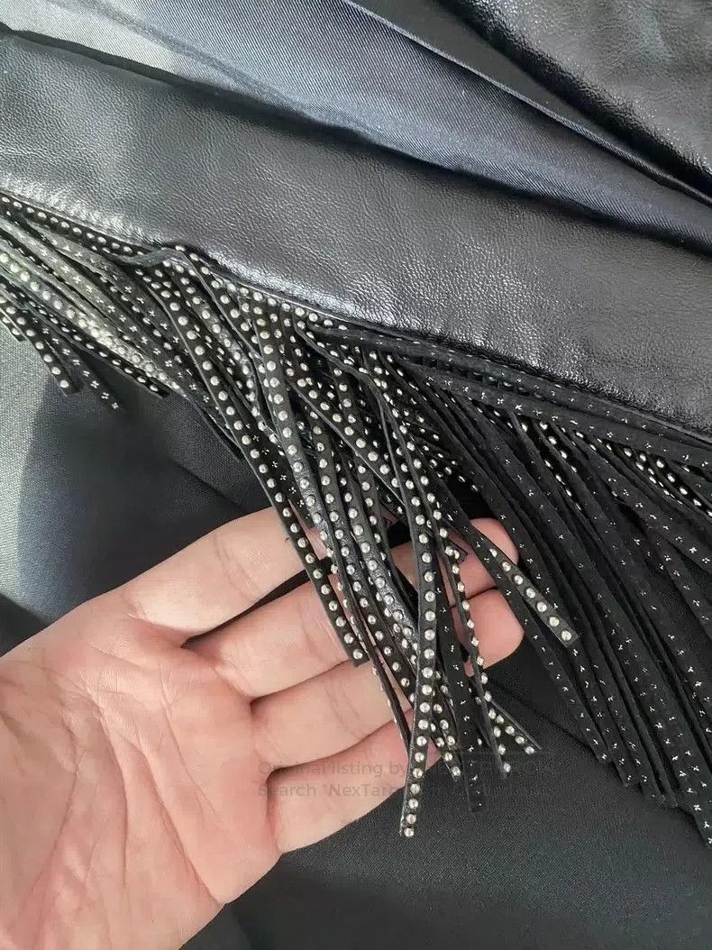 Saint Laurent Paris Saint Laurent Leather Collar Rivet Fringe Blazer Size US M / EU 48-50 / 2 - 6 Thumbnail