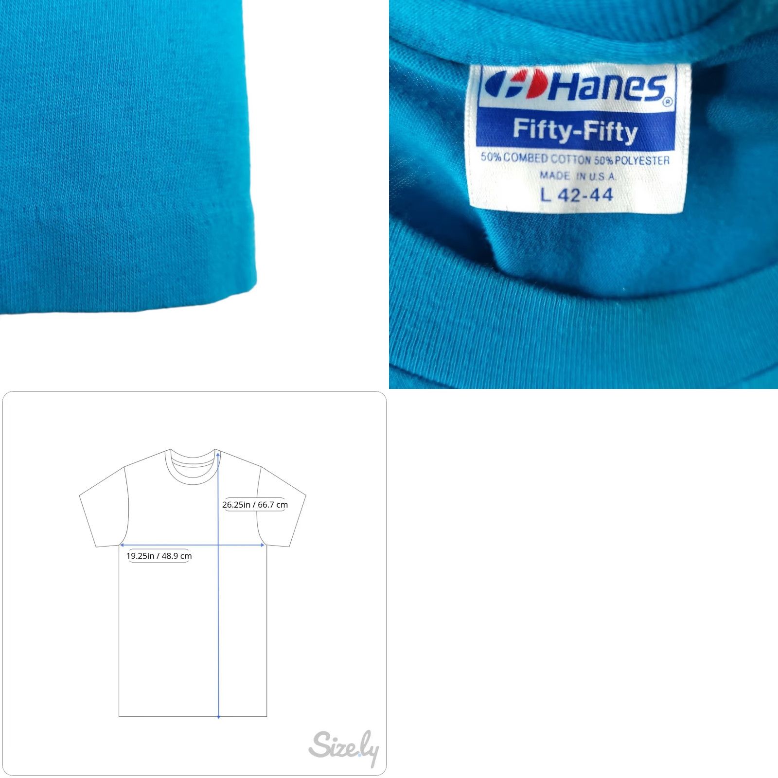Hanes VINTAGE Hanes T-Shirt Mens Size M Blue Bayou City Fun Run 80s 1985 Houston Made In USA Running Race Theme Size US M / EU 48-50 / 2 - 8 Thumbnail