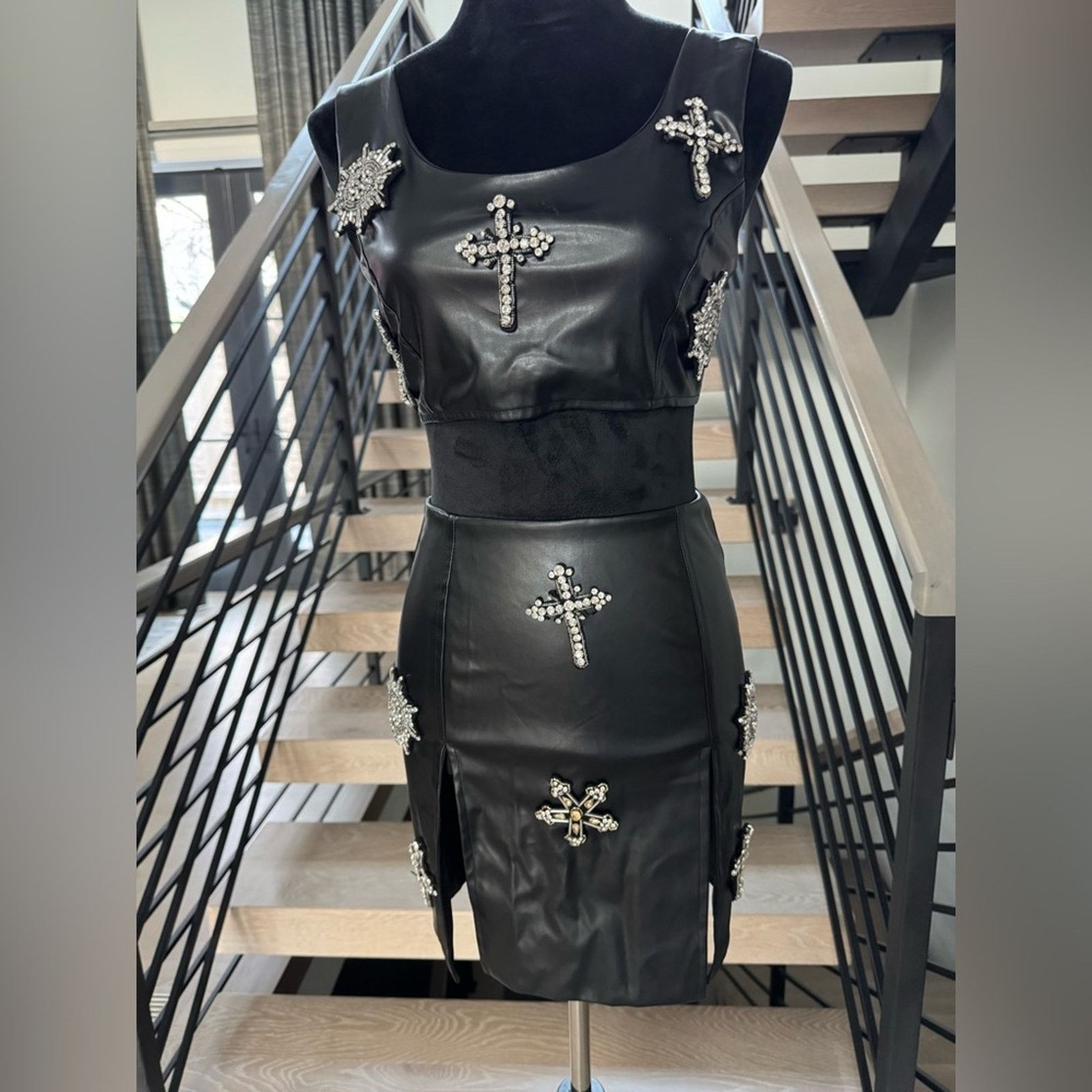 Other New Y2K Black Embellished 2 piece set skirt size XS Size S / US 4 / IT 40 - 5 Thumbnail