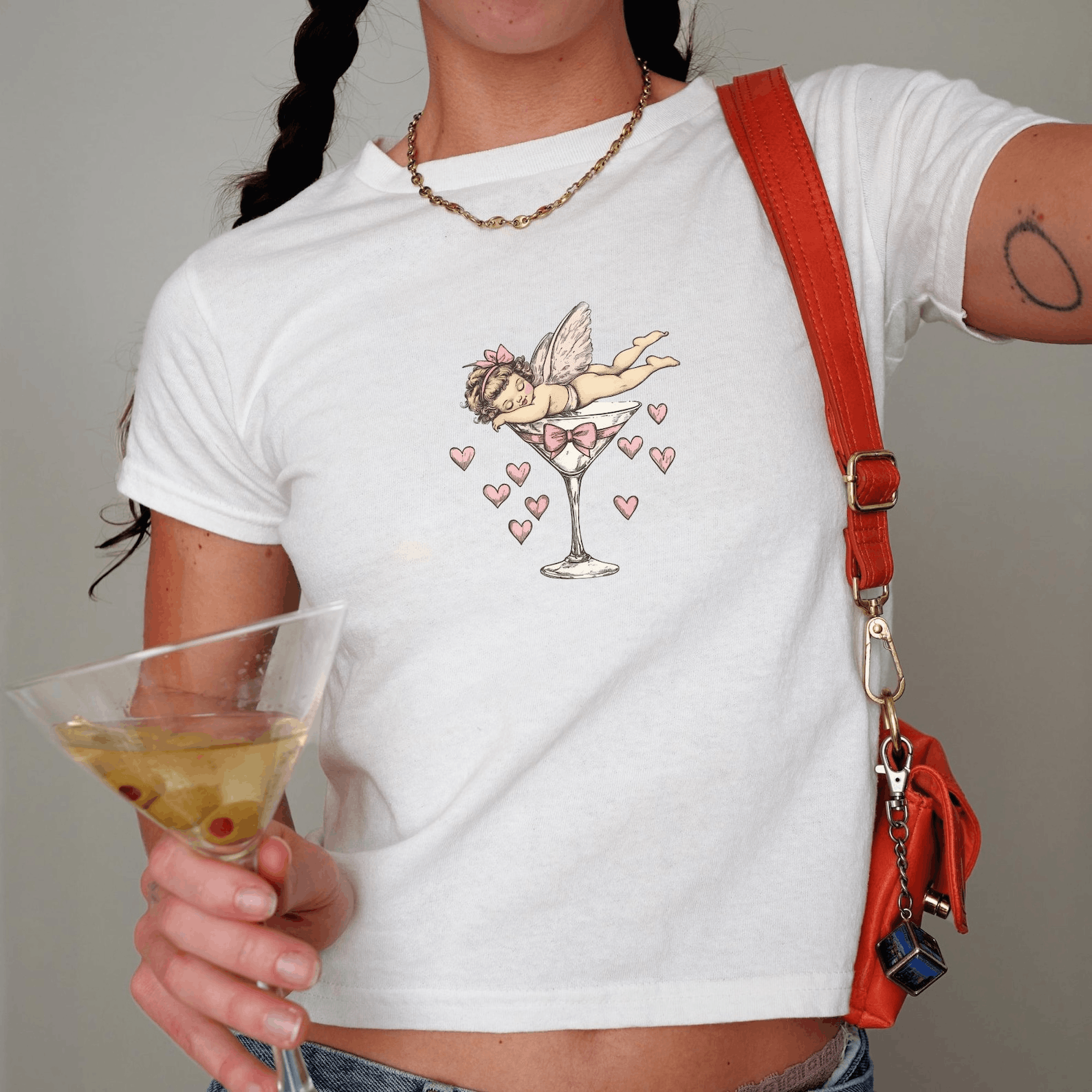 Other Martini Cupid Baby Tee – Valentine’s Day Y2K Size S / US 4 / IT 40 - 3 Thumbnail