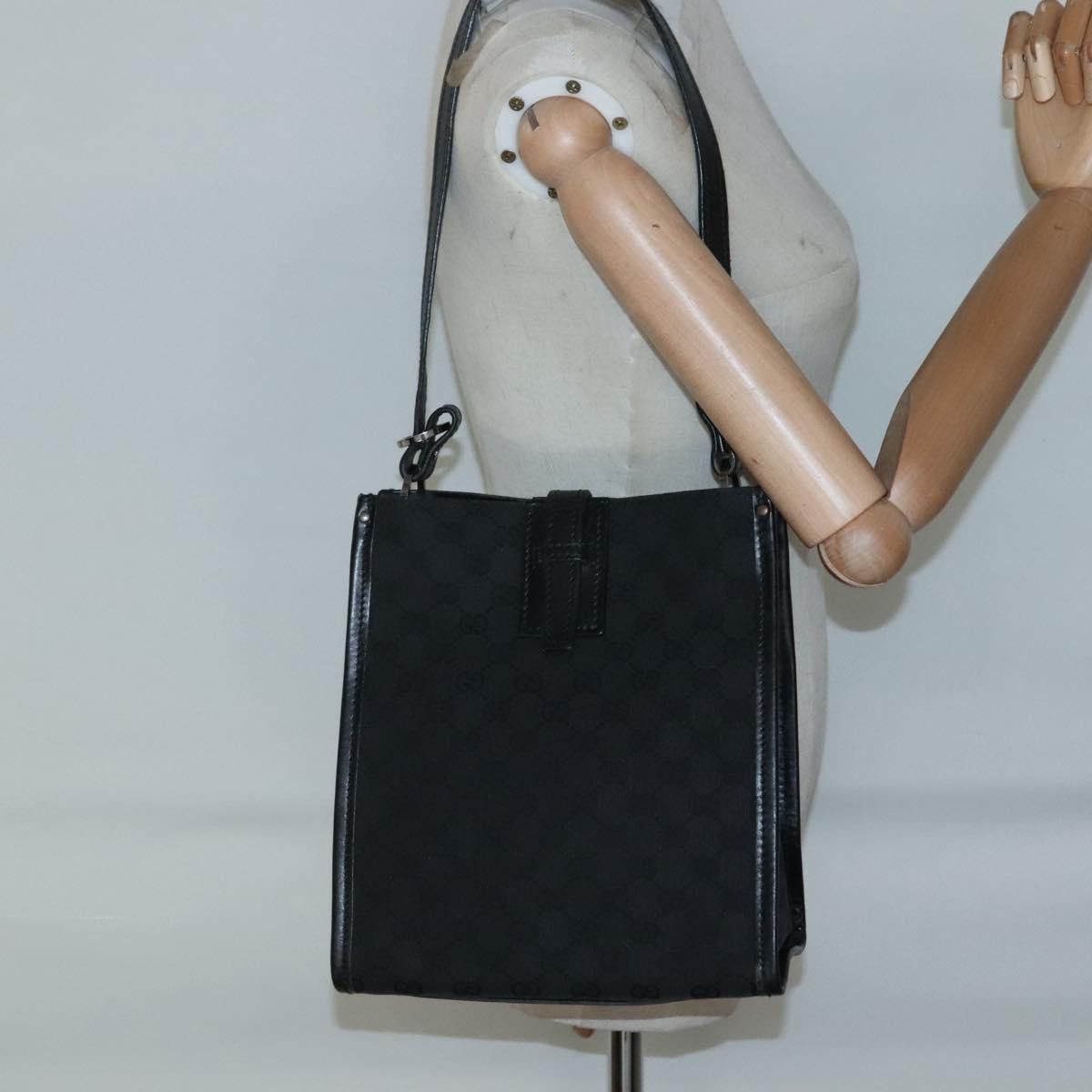 Gucci GUCCI GG Canvas Shoulder Bag Black Silver Size ONE SIZE - 20 Thumbnail