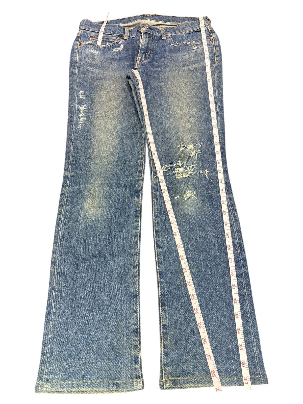 Levi's Vintage 90s Levis 522 Rusty Wash Distressed Jeans Size 30" / US 8 / IT 44 - 7 Thumbnail
