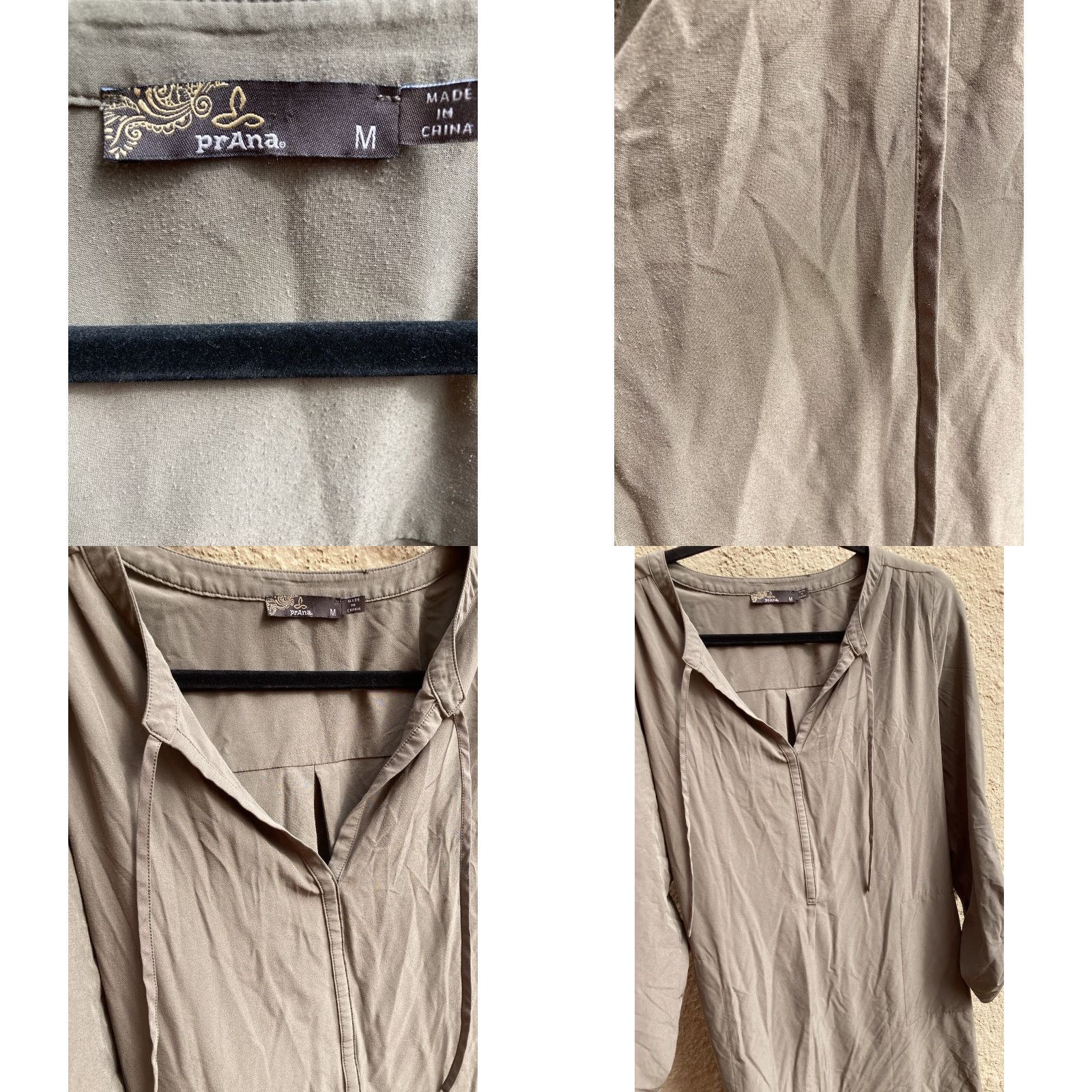 Prana Women's PrAna Green Solid V-Neck String Tunic Dress M Pocket Light Breath Yoga Size M / US 6-8 / IT 42-44 - 9 Thumbnail