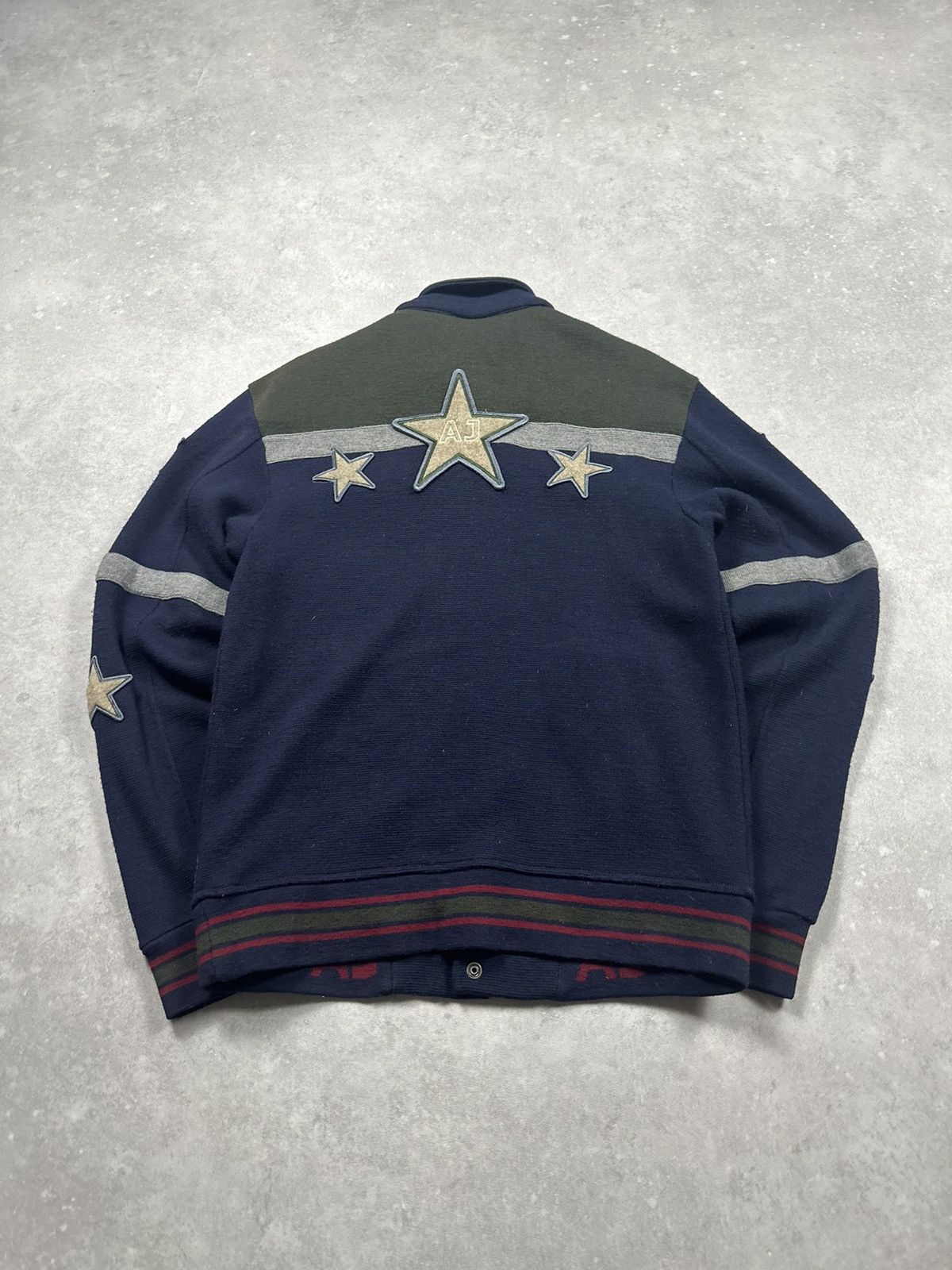 Armani Armani Vintage Varsity Jacket Navy/Olive Star Patches, 81 M Size US M / EU 48-50 / 2 - 2 Thumbnail