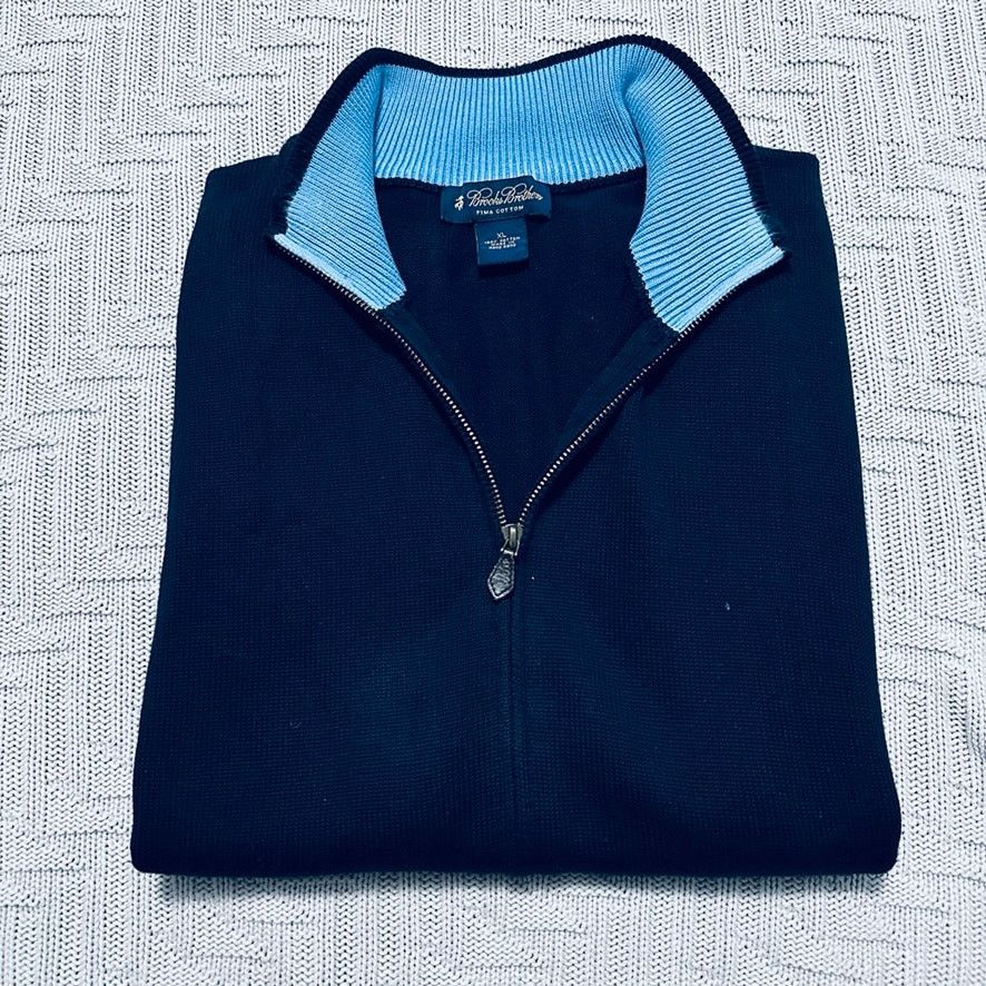 Brooks Brothers navy full zip sweater vest