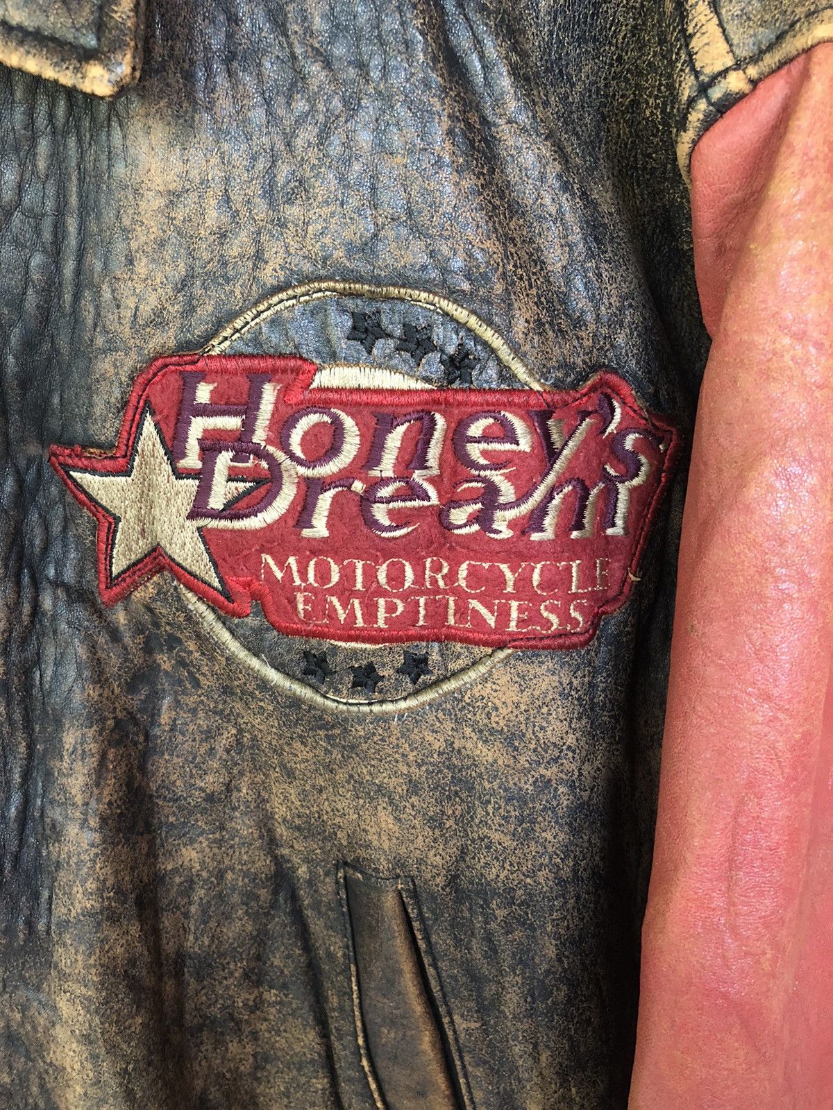 Leather Vintage Honey’s Dream Motorcycles Leather Distressed Jacket Size US L / EU 52-54 / 3 - 2 Thumbnail