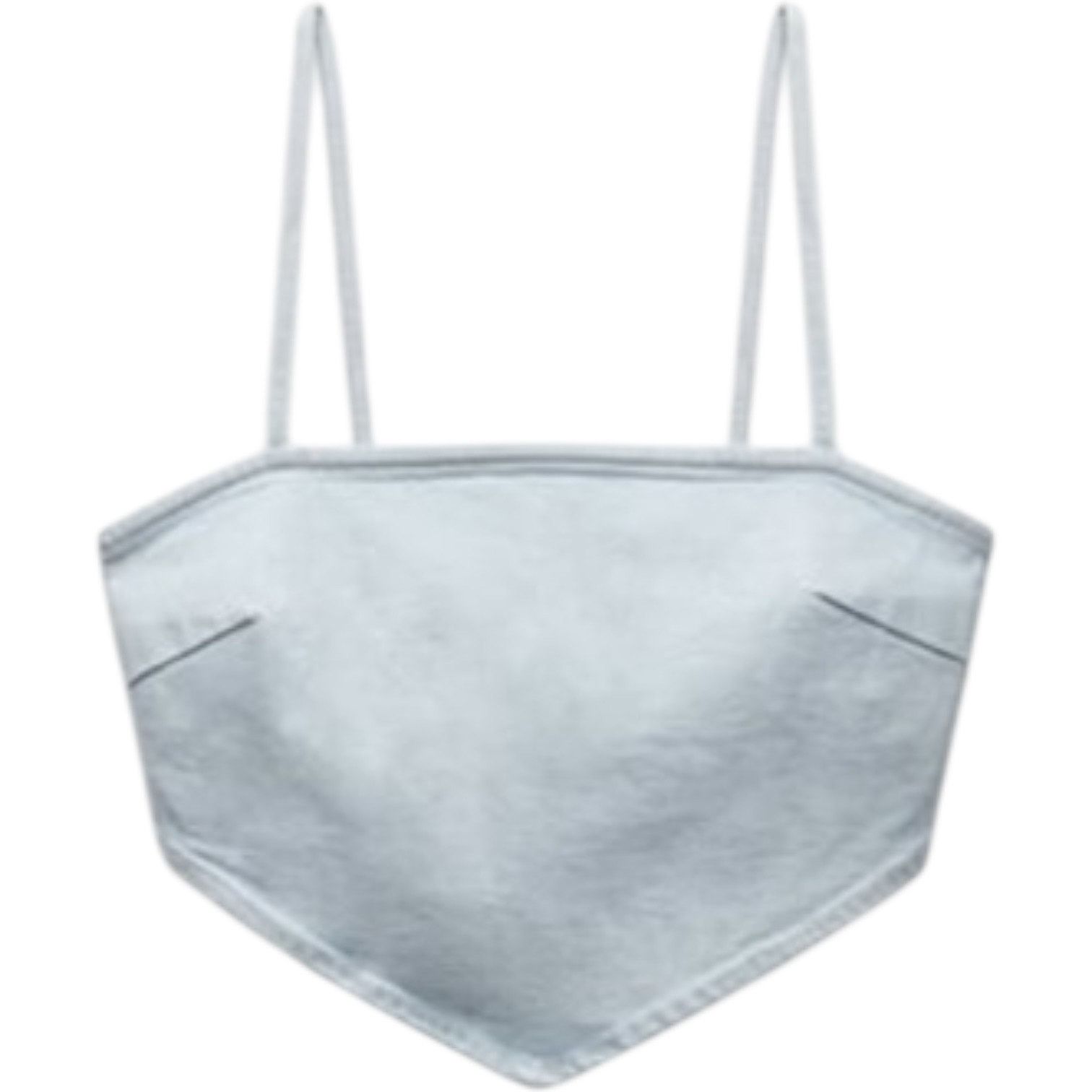 Zara NWT Zara blue denim bandana crop top spaghetti straps zip Size M / US 6-8 / IT 42-44 - 13 Thumbnail