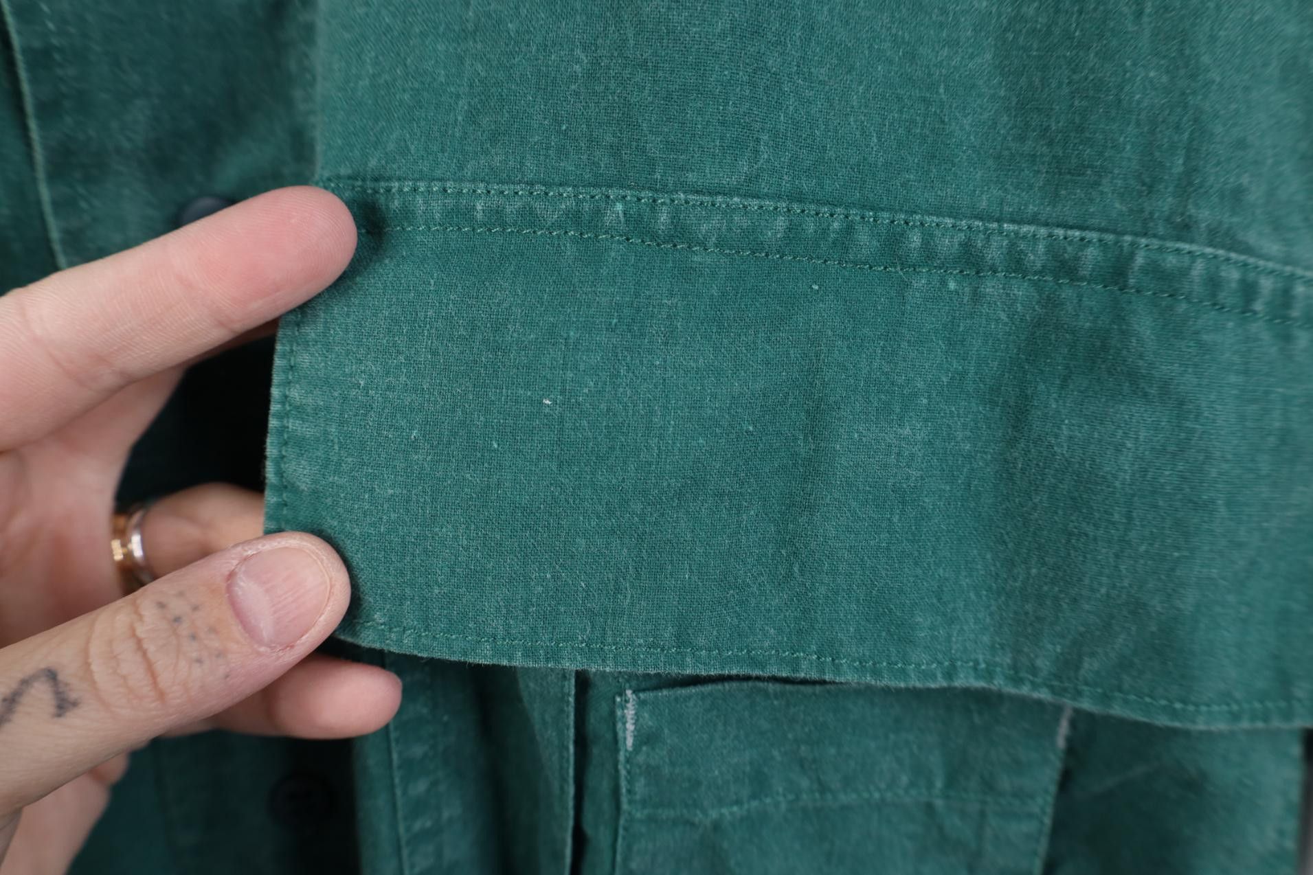 UNIONBAY Vintage 90s Unionbay Stonewash Baggy Surf Button Shirt Green Size US S / EU 44-46 / 1 - 4 Thumbnail