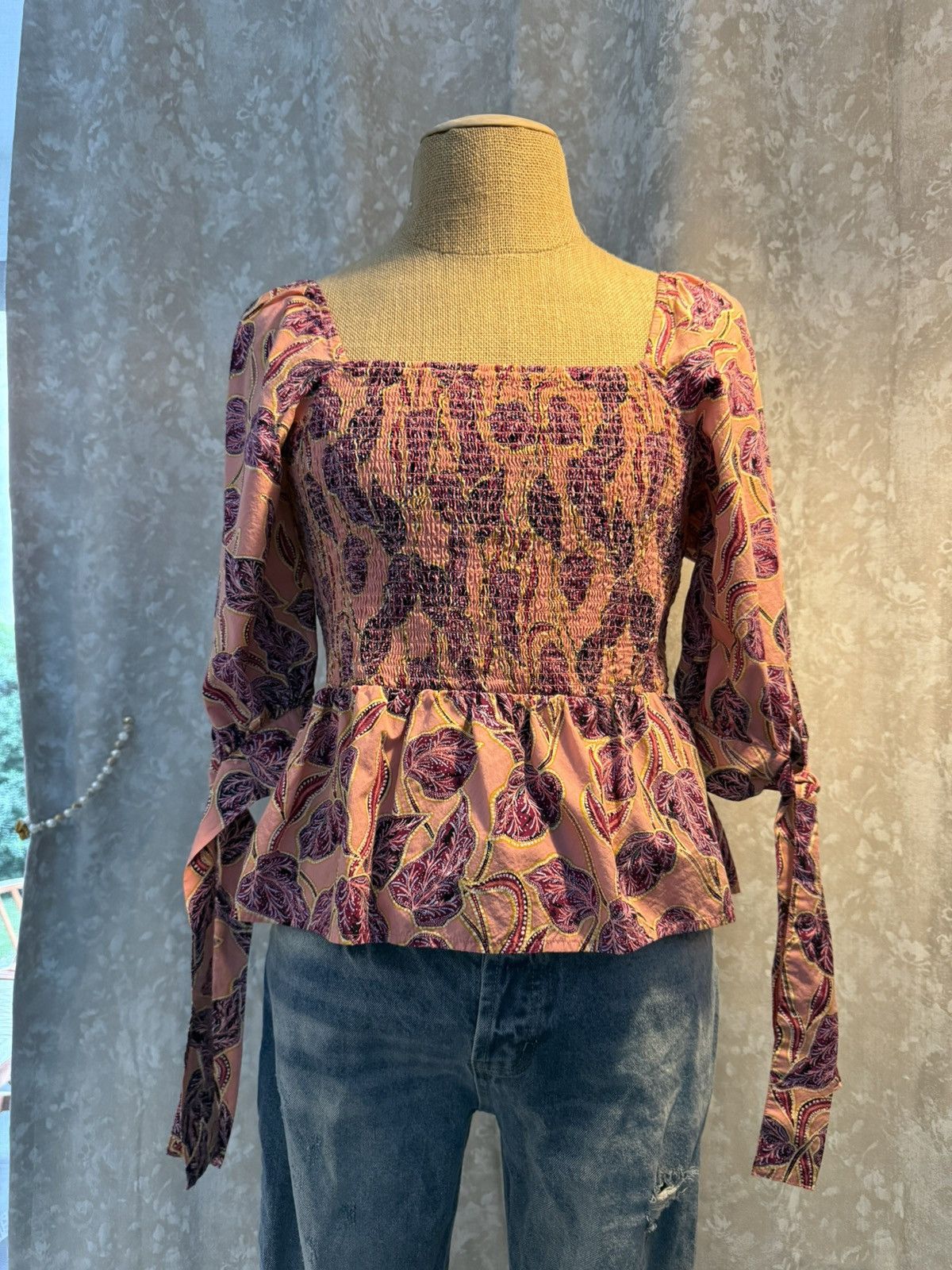 Other Boho Smocked Puff Sleeve Blouse – Size Medium Size M / US 6-8 / IT 42-44 - 2 Thumbnail