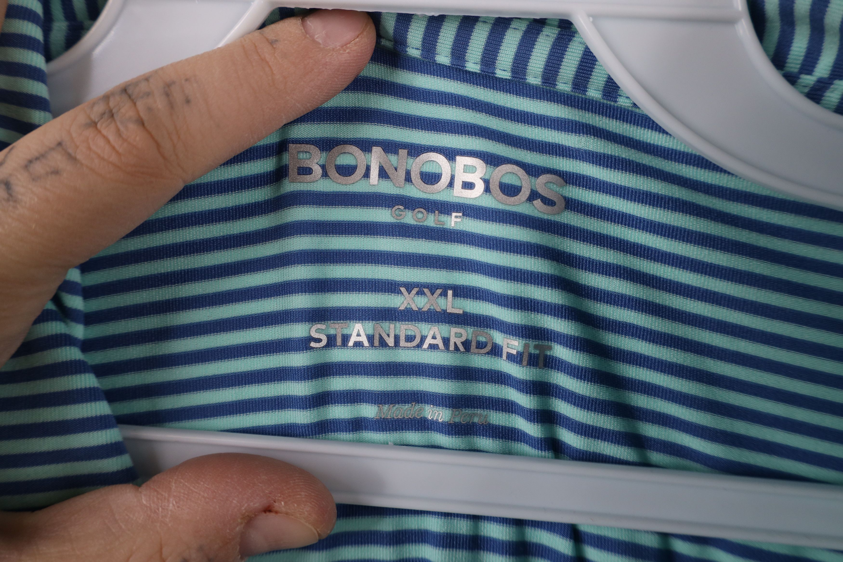 Bonobos × Vintage Bonobos Fit Stretch Striped Collared Golf Polo Shirt Blue Size US XXL / EU 58 / 5 - 5 Thumbnail