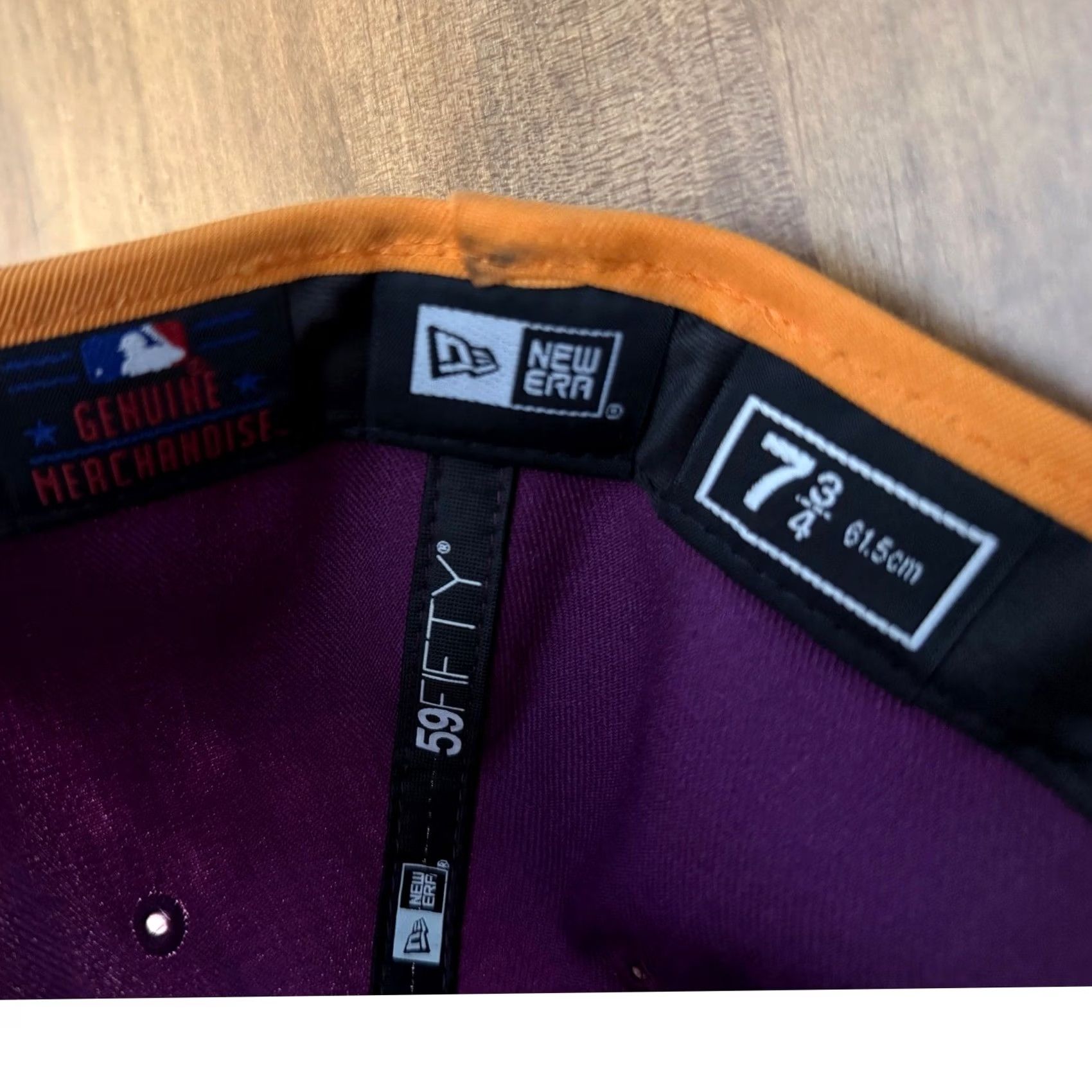 New Era VINTAGE New Era New York Yankees Hat Mens 7 3/4 Purple Orange 59FIFTY Fitted MLB Cap Size ONE SIZE - 5 Thumbnail