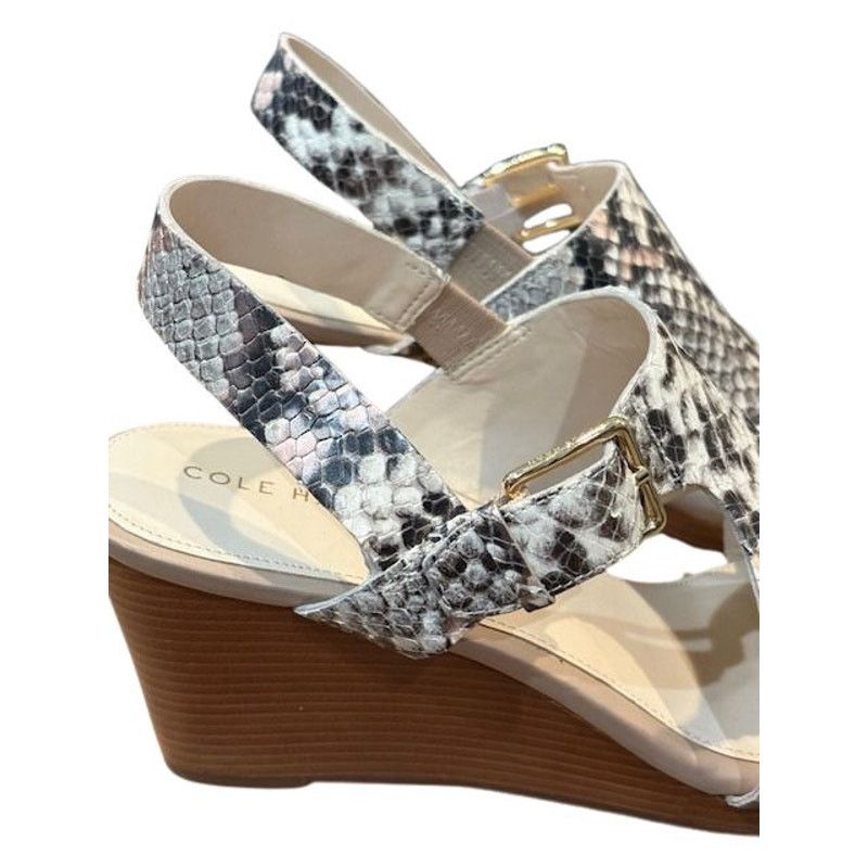 Cole Haan Cole Haan “Philomina” Wedge Heel Snakeskin Sandals – Size 7B Size US 7 / IT 37 - 6 Thumbnail