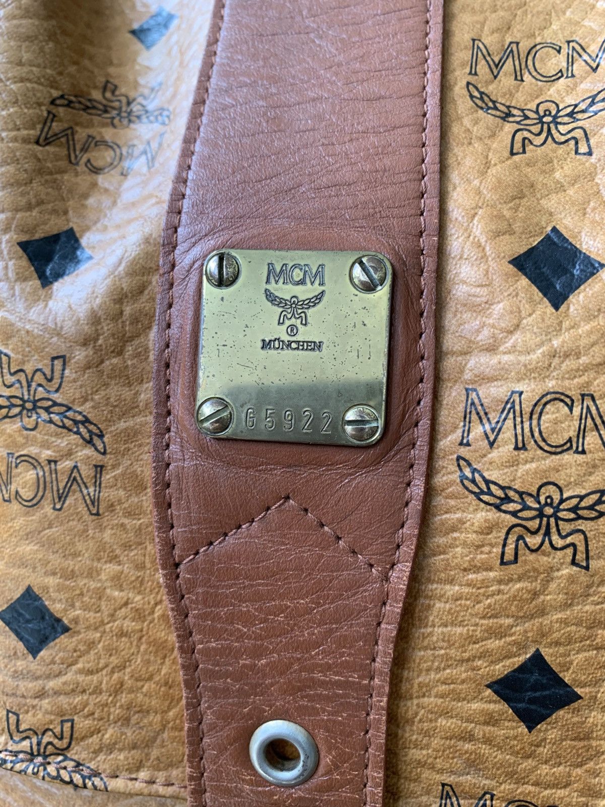 MCM × Vintage VINTAGE MCM VISETOS COGNAC MONOGRAM LEATHER BACKPACK Size ONE SIZE - 3 Thumbnail