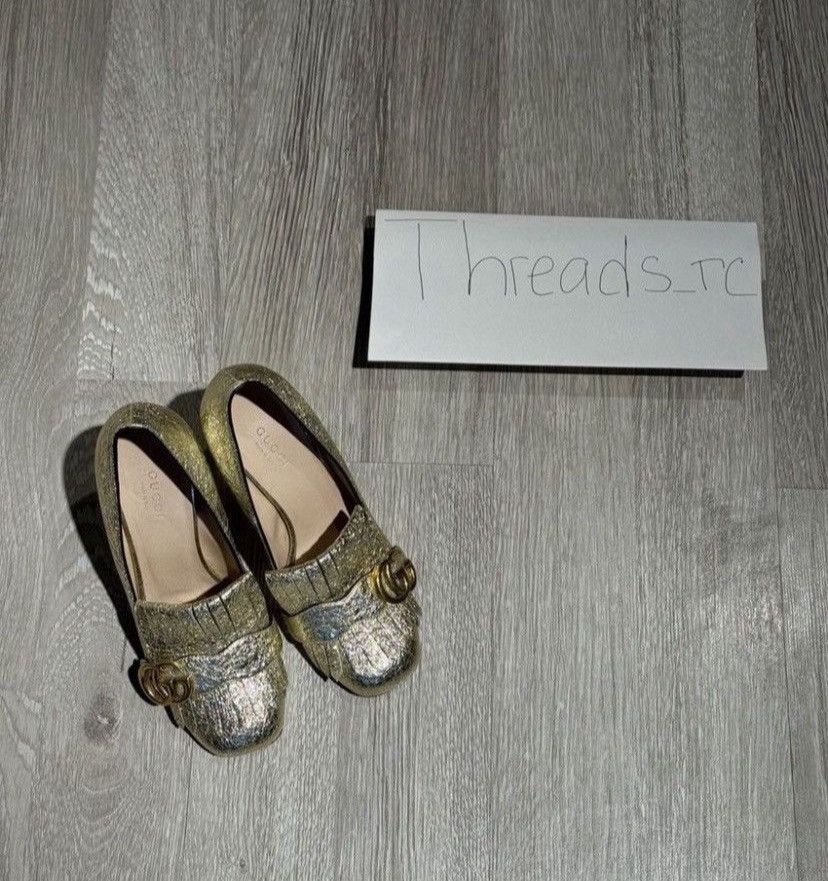 Gucci Gucci Marmont Gold Loafer Pump Size US 7.5 / IT 37.5 - 1 Thumbnail