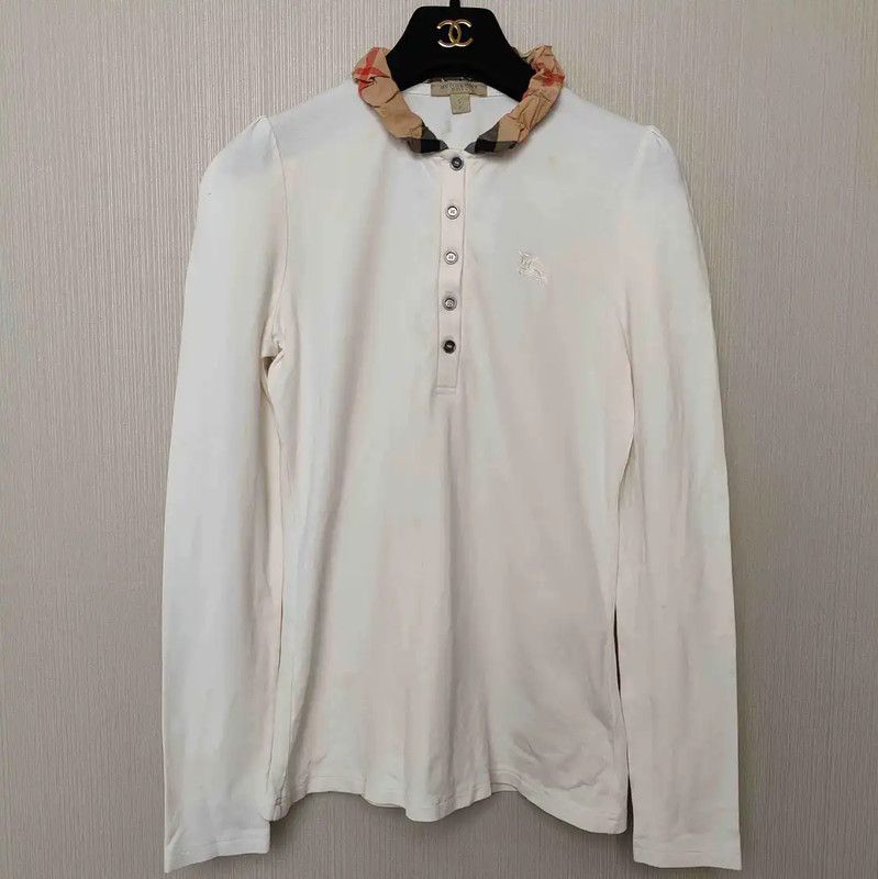 Burberry Burberry White Cotton Long Sleeve Shirt Size S / US 4 / IT 40 - 1 Thumbnail