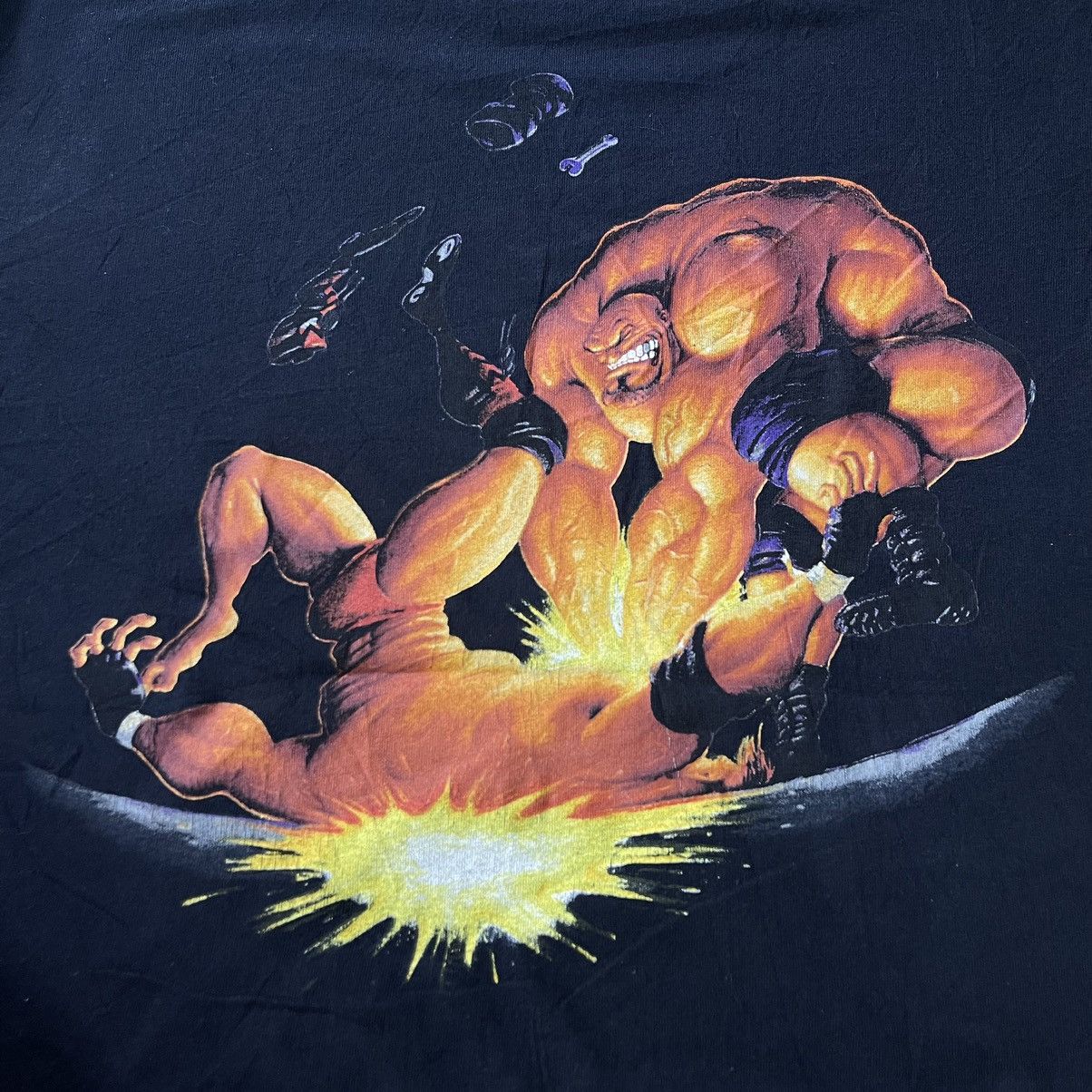 Vintage × WWE × WWF Vintage Pile Driver Core America Banned Wrestling Art Tees Size US L / EU 52-54 / 3 - 8 Thumbnail