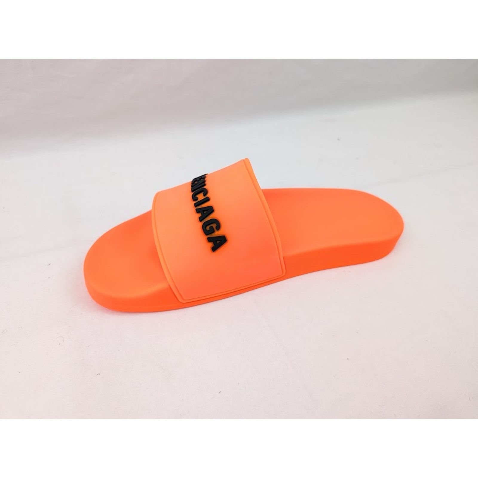 Balenciaga o1rshd1 Smooth Rubber Pool Logo Slide in Orange/Black Size US 9 / EU 42 - 8 Thumbnail
