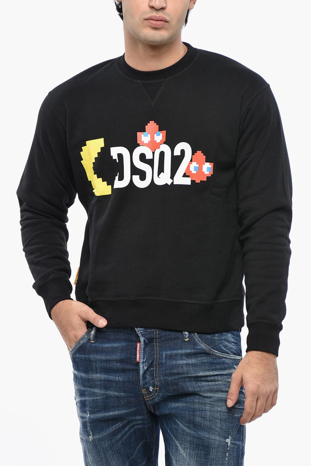 Dsquared2 PAC-MAN Cotton Fleece Crewneck Sweatshirt Size US XXL / EU 58 / 5 - 1 Thumbnail