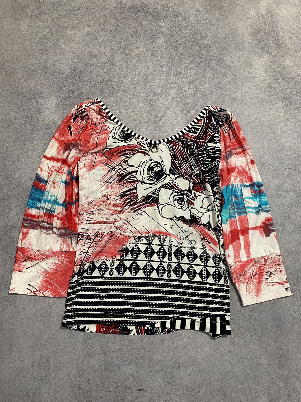 Other Save The Queen Blouse 3/4 Sleeve All Over Graphic Print Size XL / US 12-14 / IT 48-50 - 5 Thumbnail