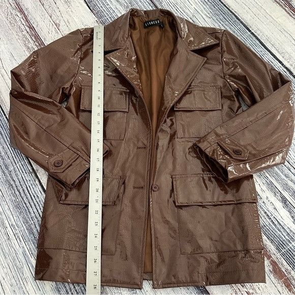 Lioness LIONESS Faux Patent Leather Trench Jacket Size XXS / US 00 / IT 34 - 9 Thumbnail