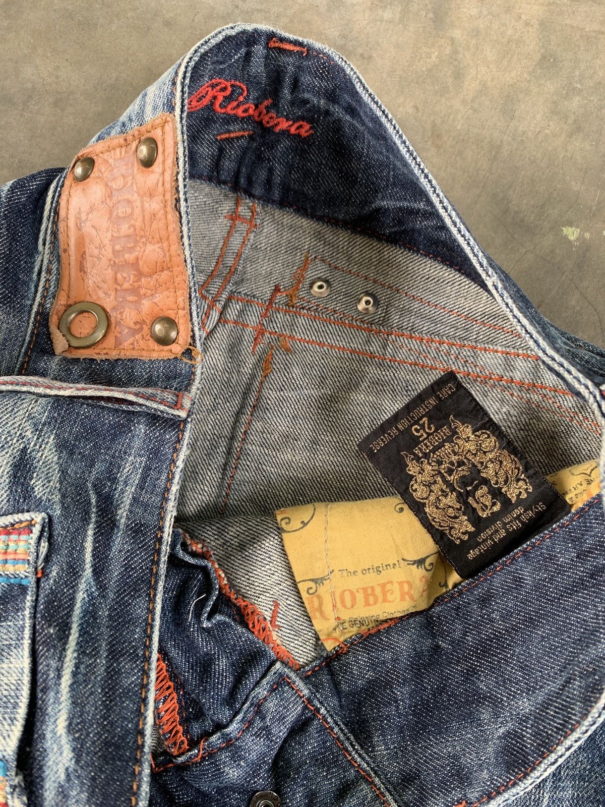 Japanese Brand Riobera whiskered fade earthquake flare jeans Size 29" - 8 Thumbnail