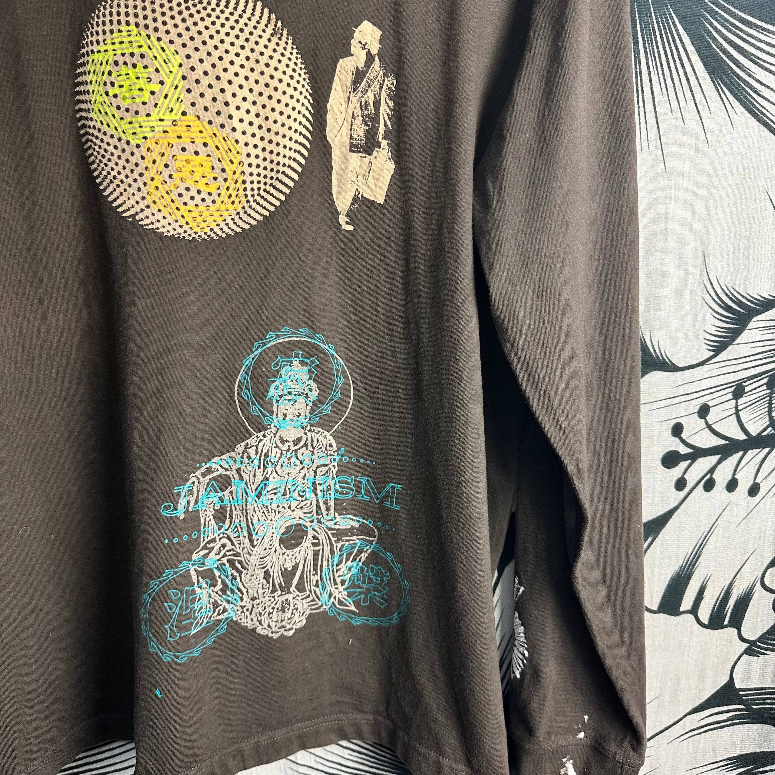Vintage Vintage Artistist Art Spiral Long Sleeve Cropped T-Shirt Size US L / EU 52-54 / 3 - 3 Thumbnail