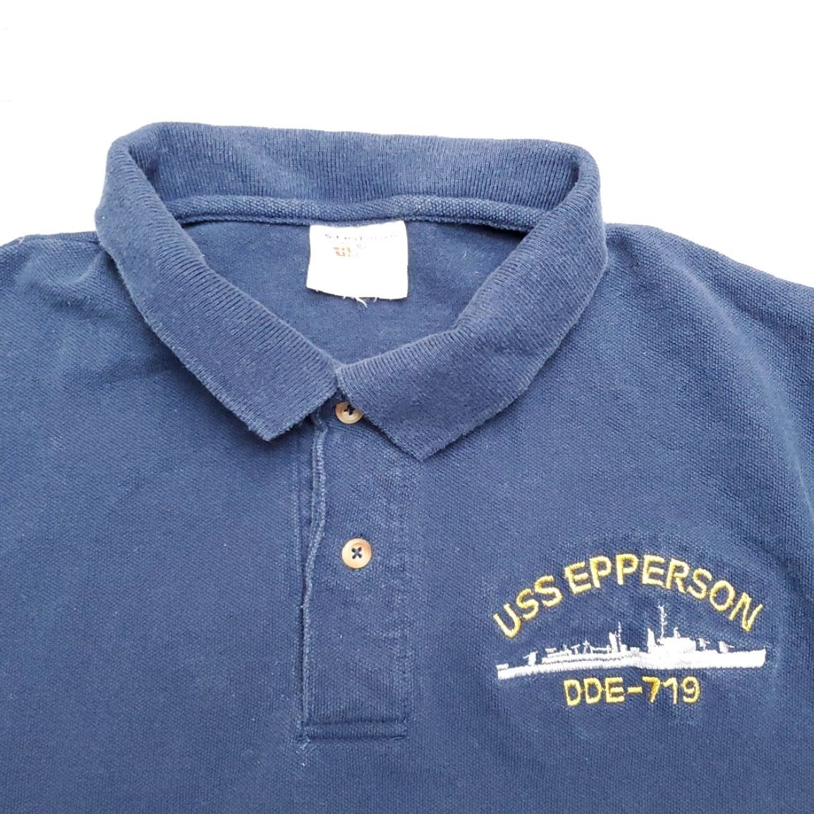 Vintage VINTAGE USS Epperson Shirt Mens XL Blue Polo DDE 719 US Navy Destroyer Ship Shirt Size US XL / EU 56 / 4 - 2 Thumbnail