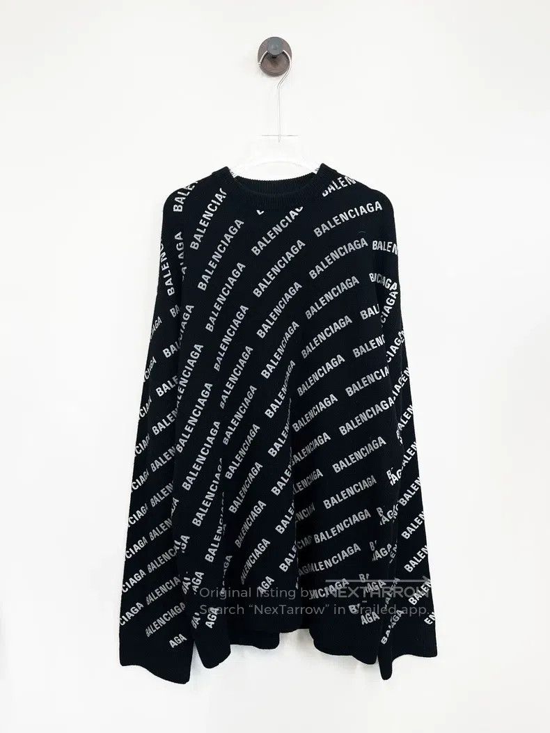 Balenciaga Balenciaga Black full print logo knitted sweater, size S Size US S / EU 44-46 / 1 - 1 Thumbnail